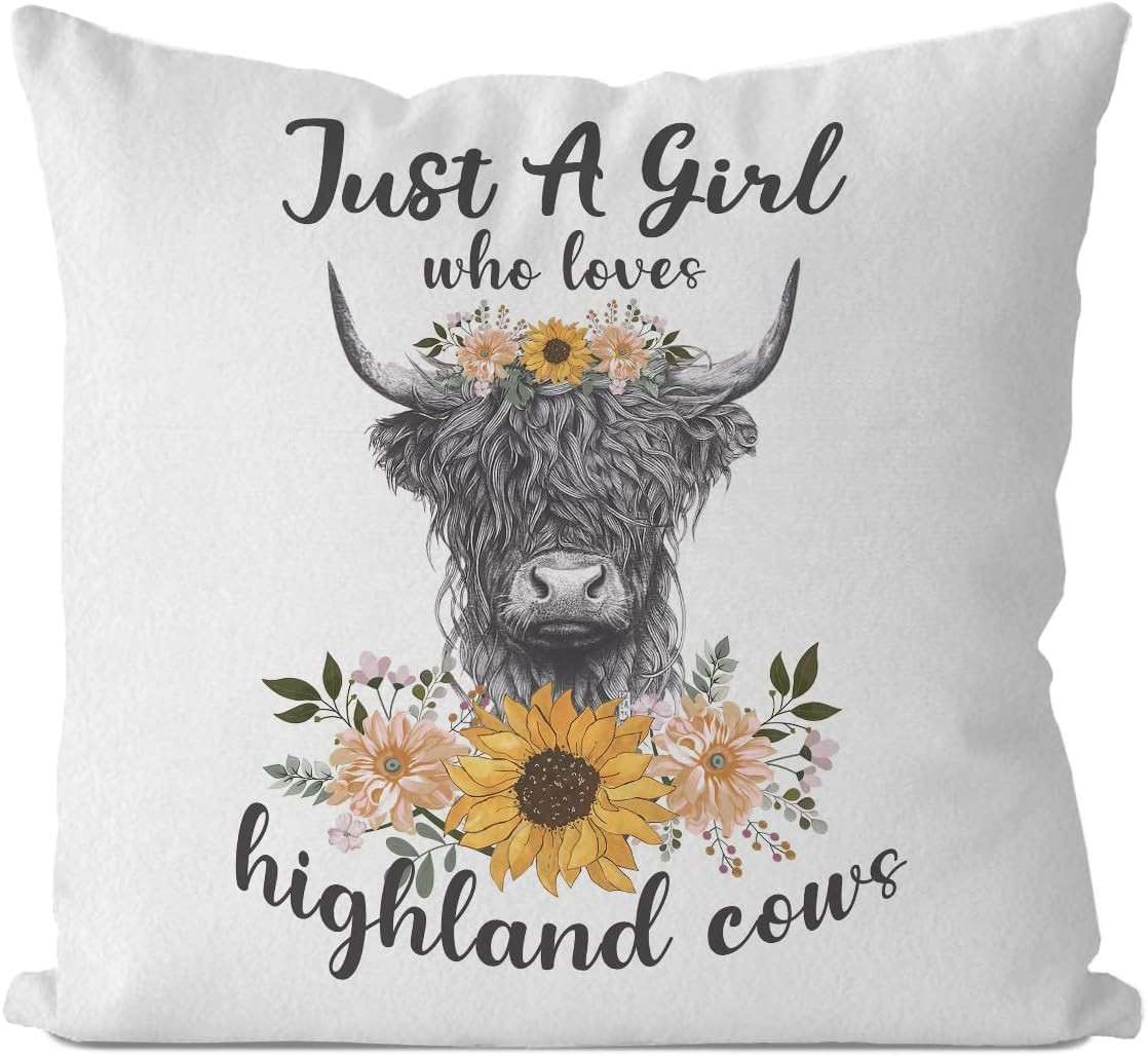 Highland Cow Pillow,Highland Cow Giftsminiature Highland Cow Pillow Covers 18X18