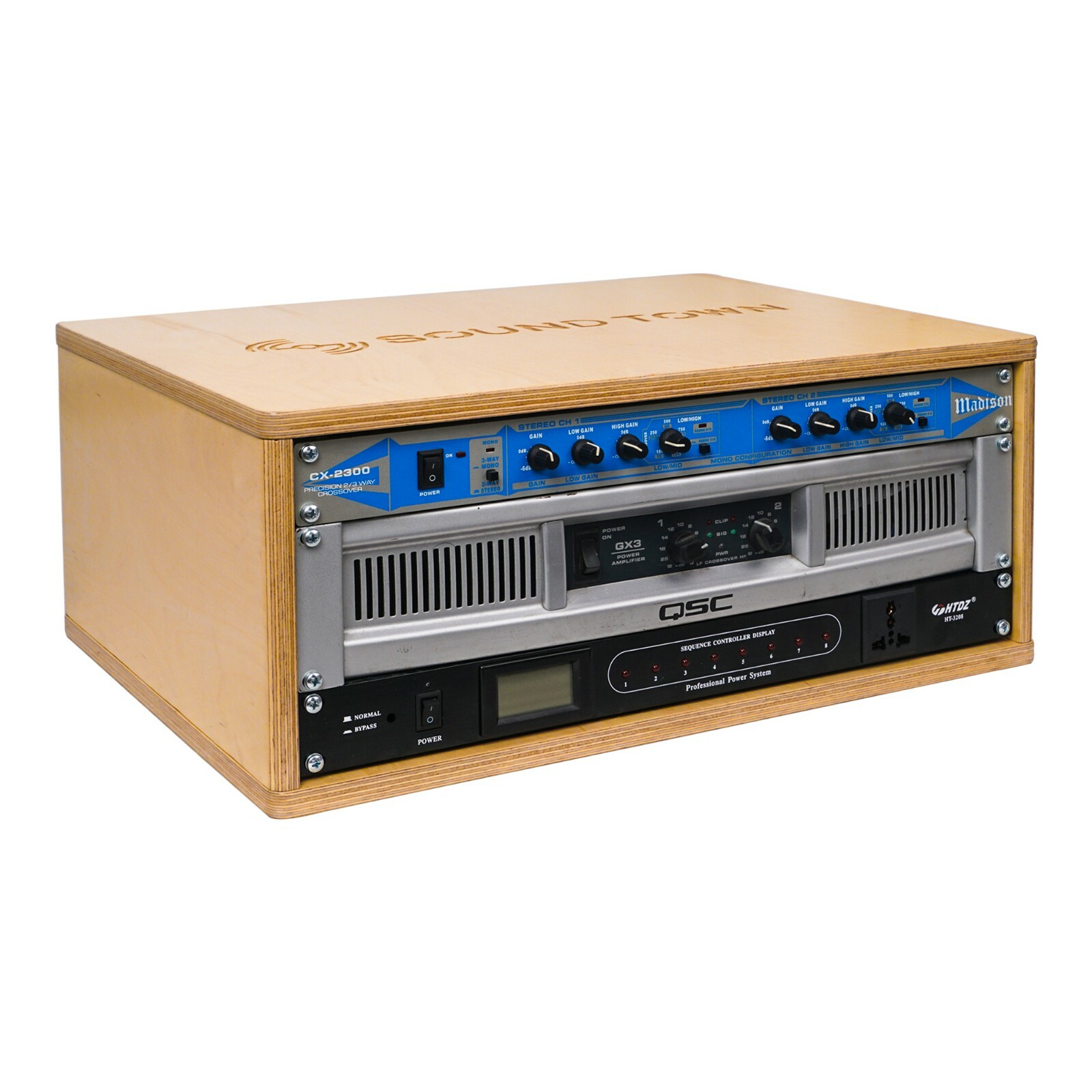 OPEN BOX: Sound Town DIY 4U Studio Rack Birch Plywood Golden Oak (SDRK-Y4-R)