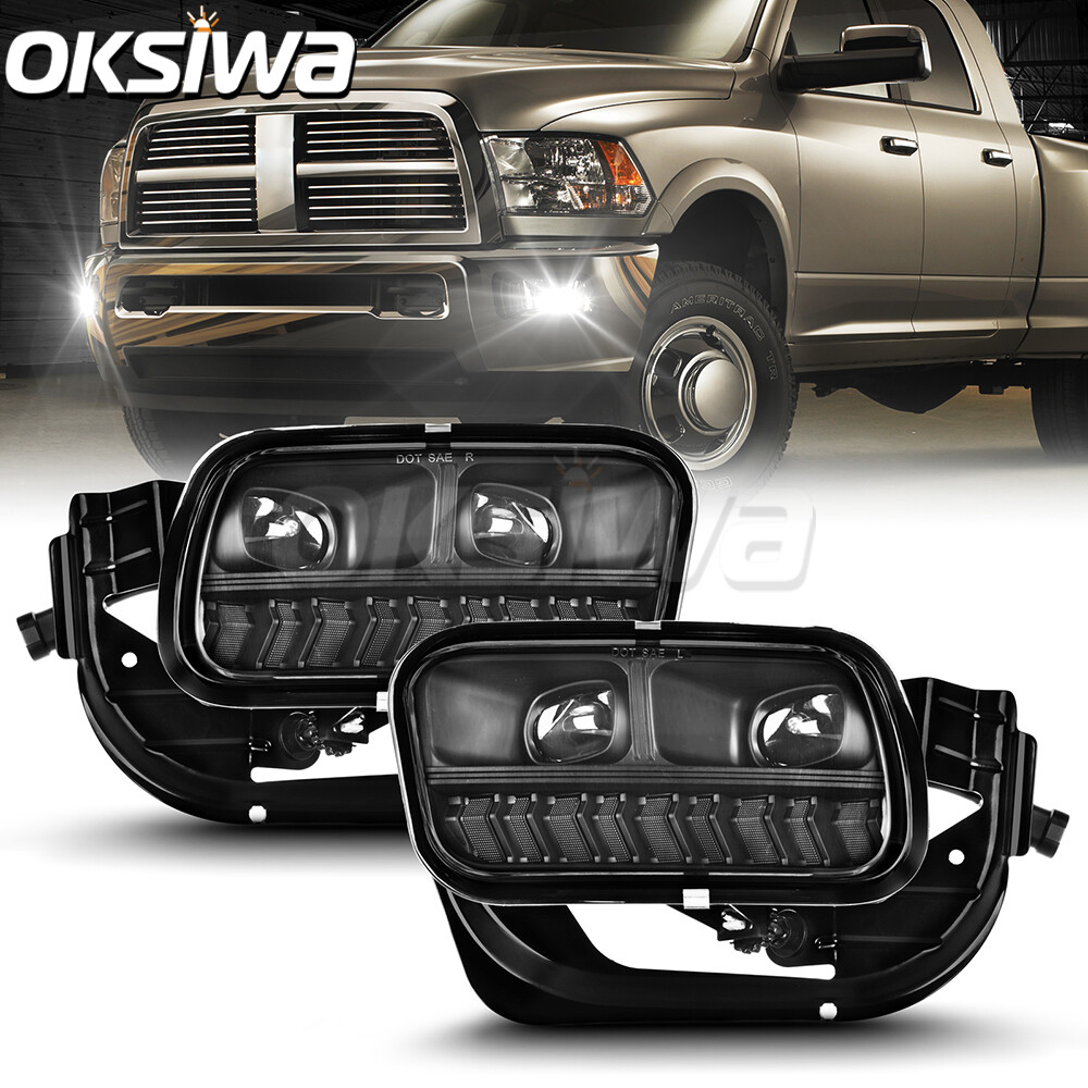 LED Fog Lights For 2009-2018 Dodge Ram 1500 2500 3500 Pickup Truck Bumper Lamps