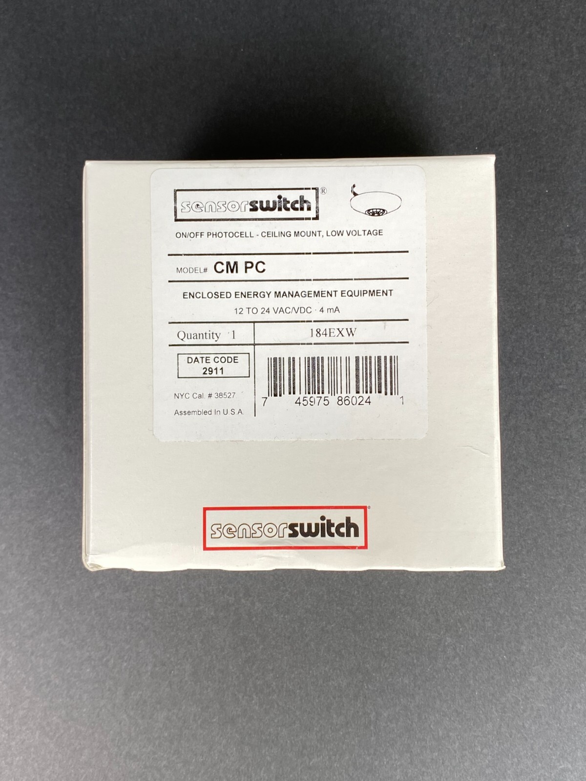 1 Sensorswitch "CM PC" Ceiling Mount occupancy photocell 12-24V sensor 360 deg.