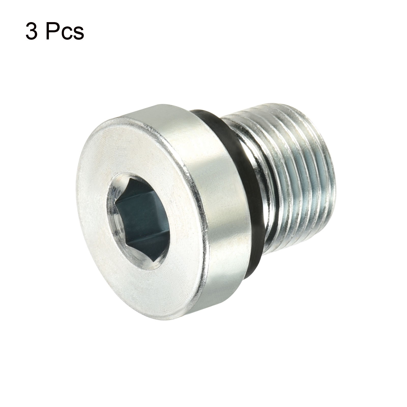 3Pcs M12*1 Hex Head Pipe Fitting Plug Male Thread 45# Steel Plug