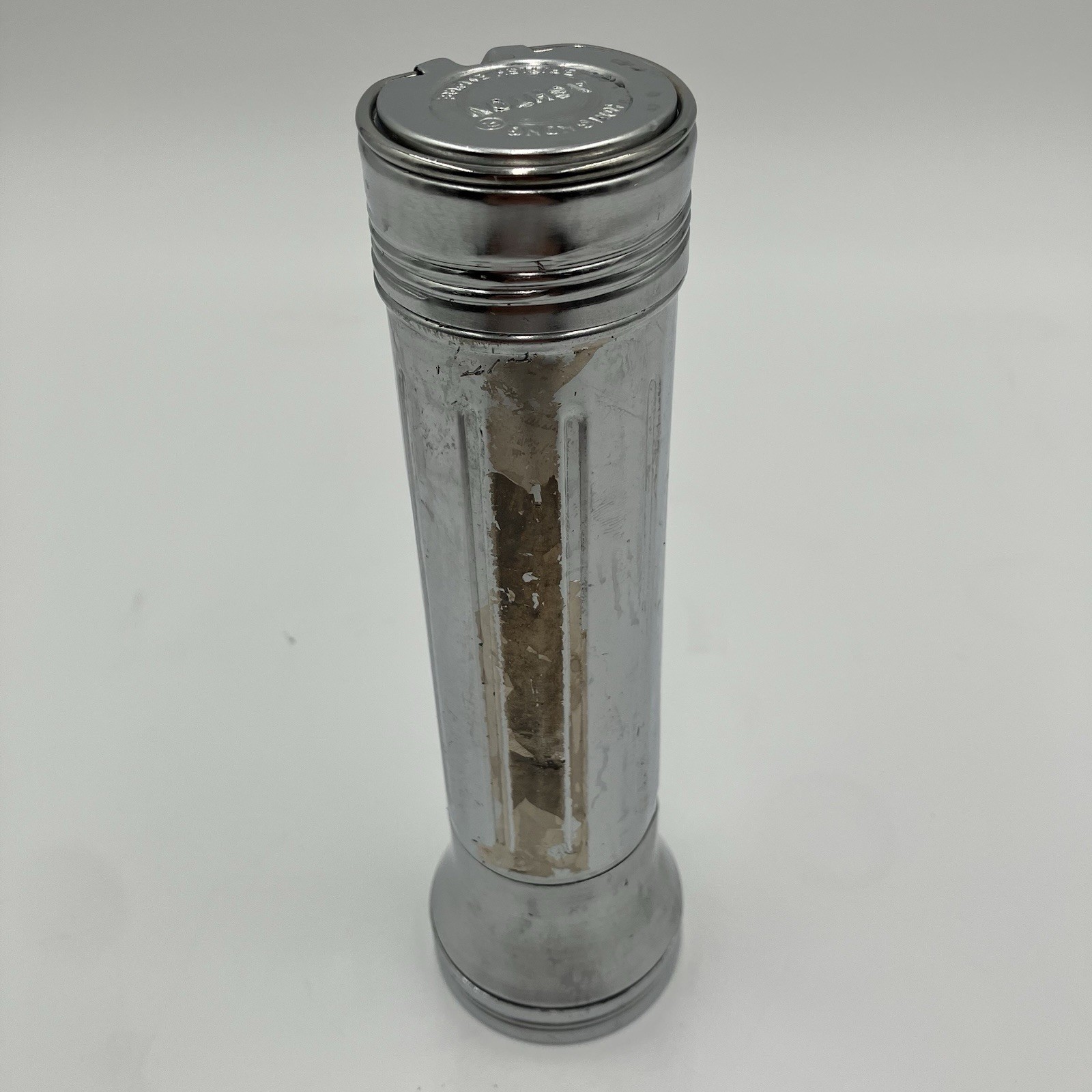 Vintage Chrome Metal Flashlight Ashton British Empire Continuous/Flash LED Light