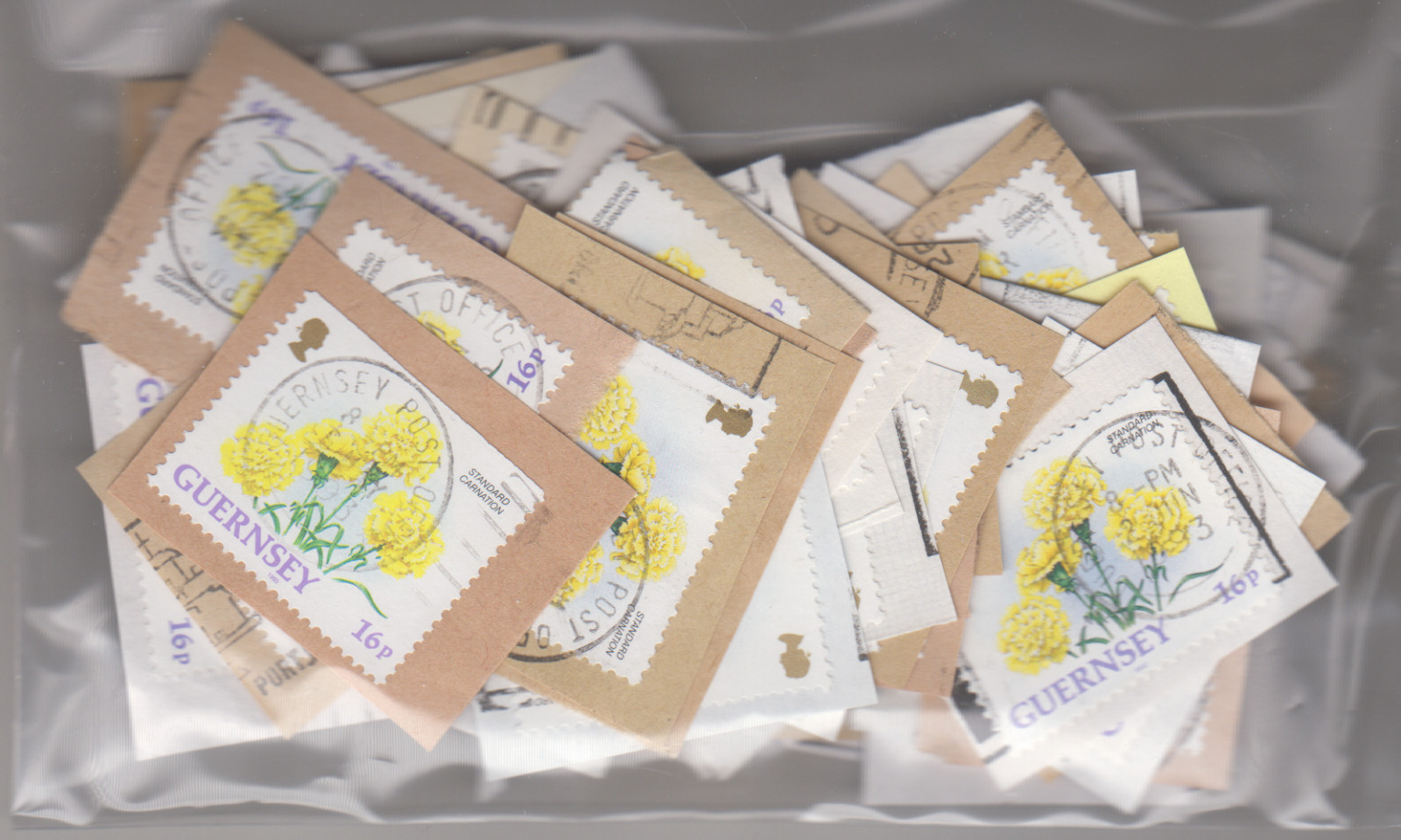 GUERNSEY 100 STAMPS ON PAPER  SCOTT # 486  !!  VERY GOOD PRICE !