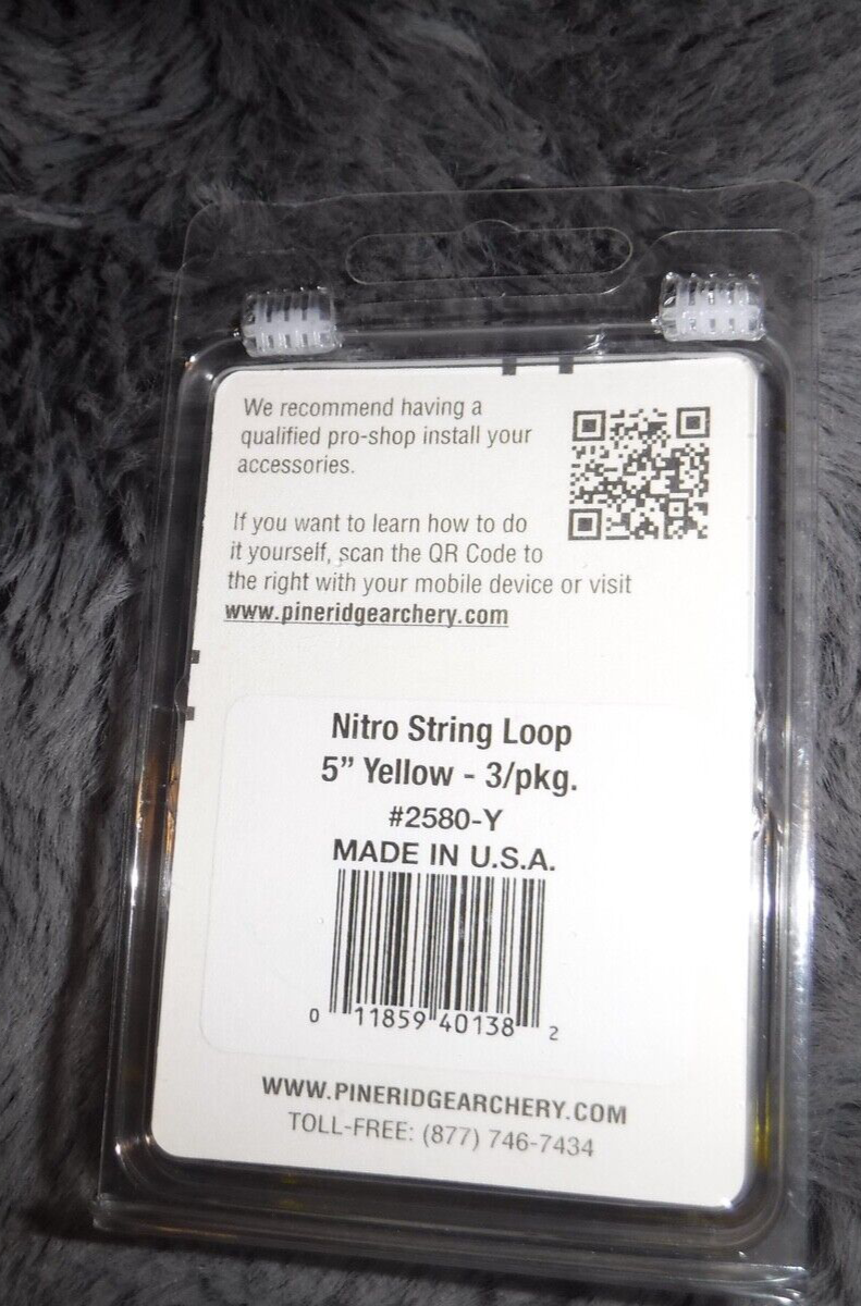 NITRO STRING LOOP BY PINE RIDGE ARCHERY 3.. 5 INCH PIECES YELLOW