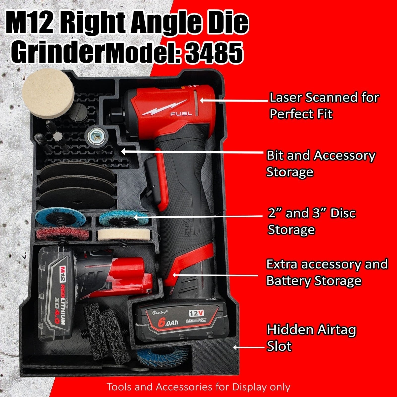 M12 Right Angle Die Grinder Packout Insert (Insert Only) 3485-20