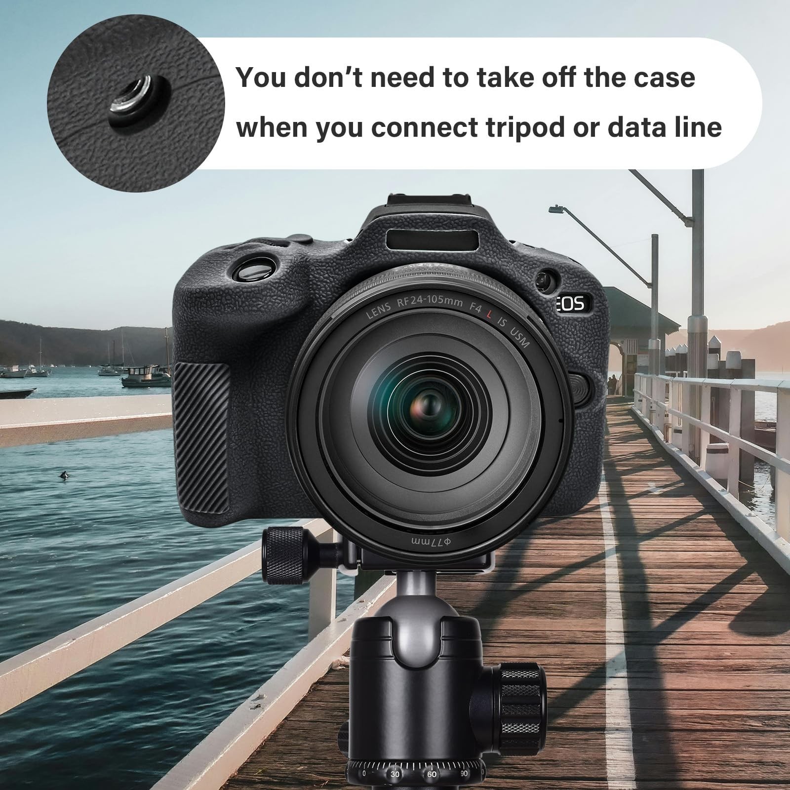 Camera Accessories Kit for EOS R100 - Silicone Case, LCD Protector (2 Pack), Hot