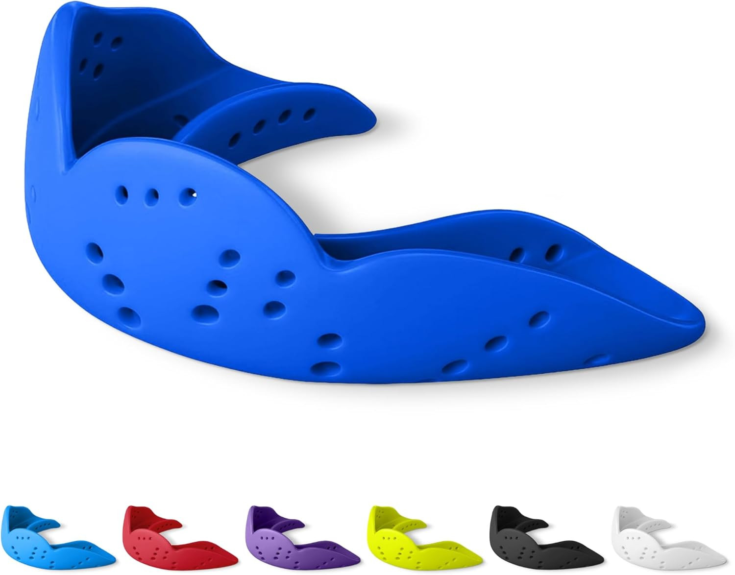 SISU Aero Small Mouthguard, Royal Blue - 30% Stronger Protection for Lacrosse, F