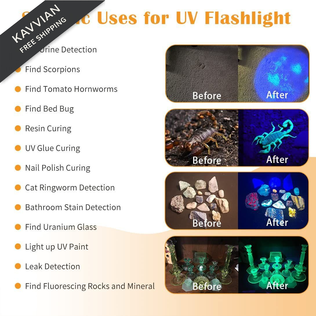 Waklyte Black Light UV Light, 21 LED 395nm Flashlight, Powerful Mini