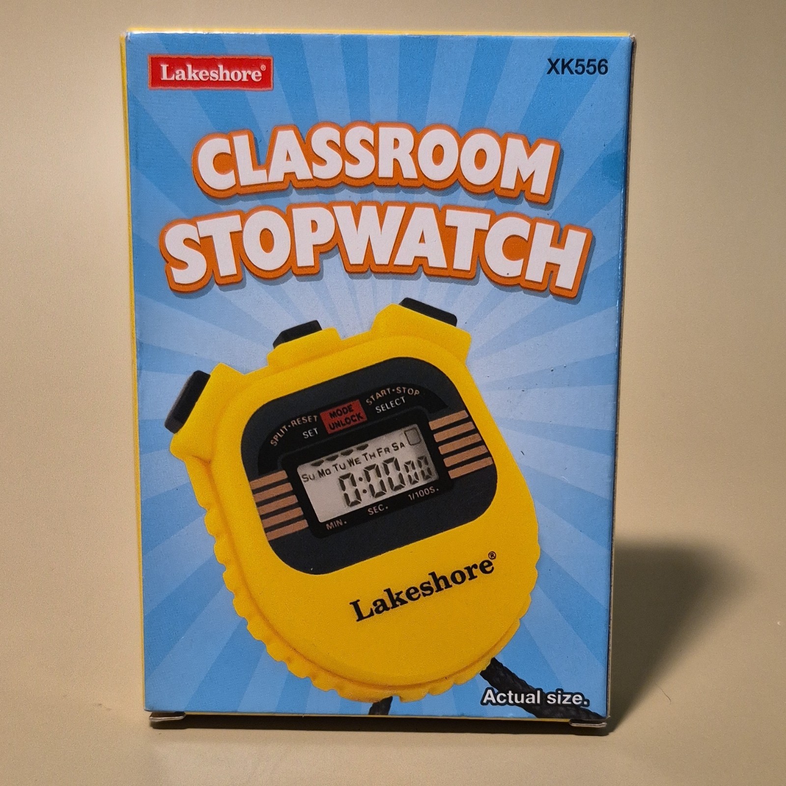 Lakeshore Classroom Stopwatch Yellow XK556 CAW244 Timer Alarm Calendar LCD