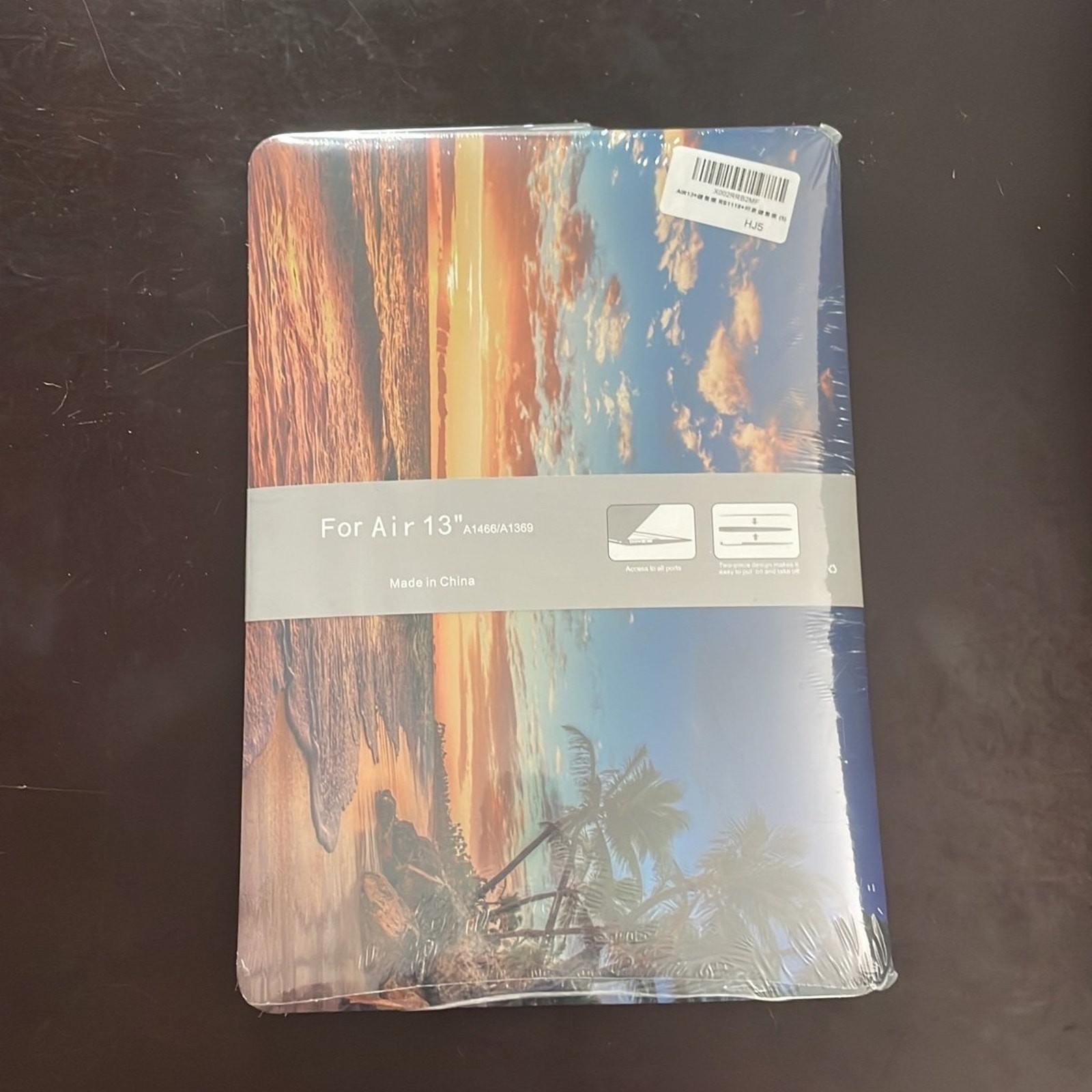 MacBook Air 13” beach sunset design hard shell case