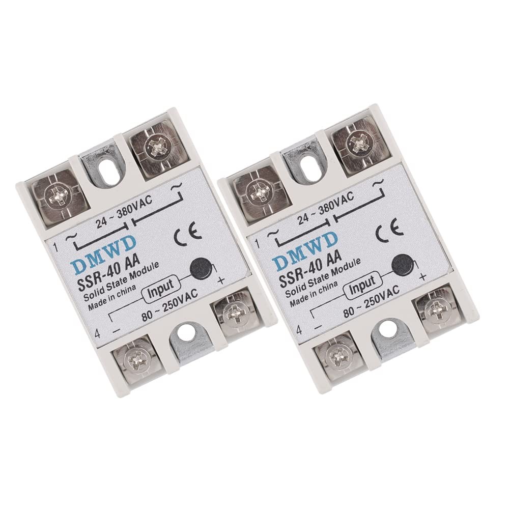 SSR-40AA Solid State Relay AC to AC (Input 80-250V AC Output 24-380V AC) with...