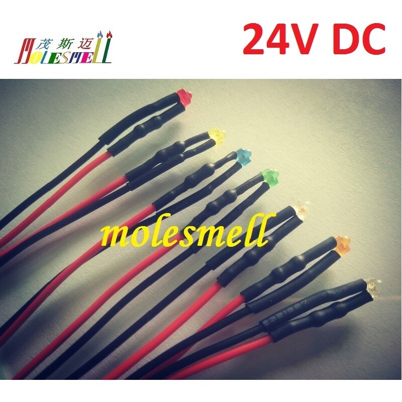1.8mm 24V Pre-Wired Red Yellow Blue Green White Orange UV Pink Warm white Leds