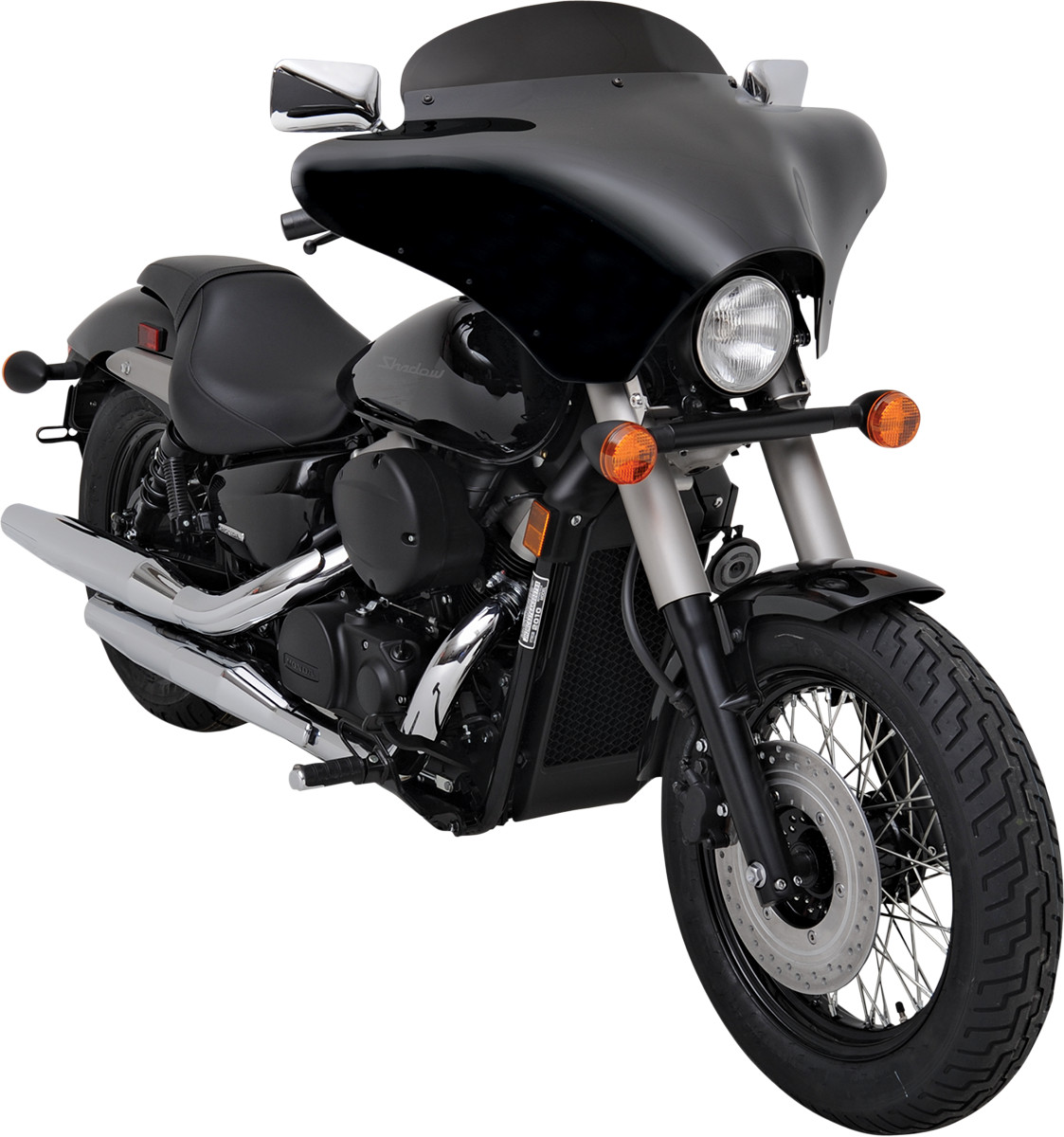 Memphis Shades Lucite Black 5" Batwing Fairing Windshield for Harley Davidson