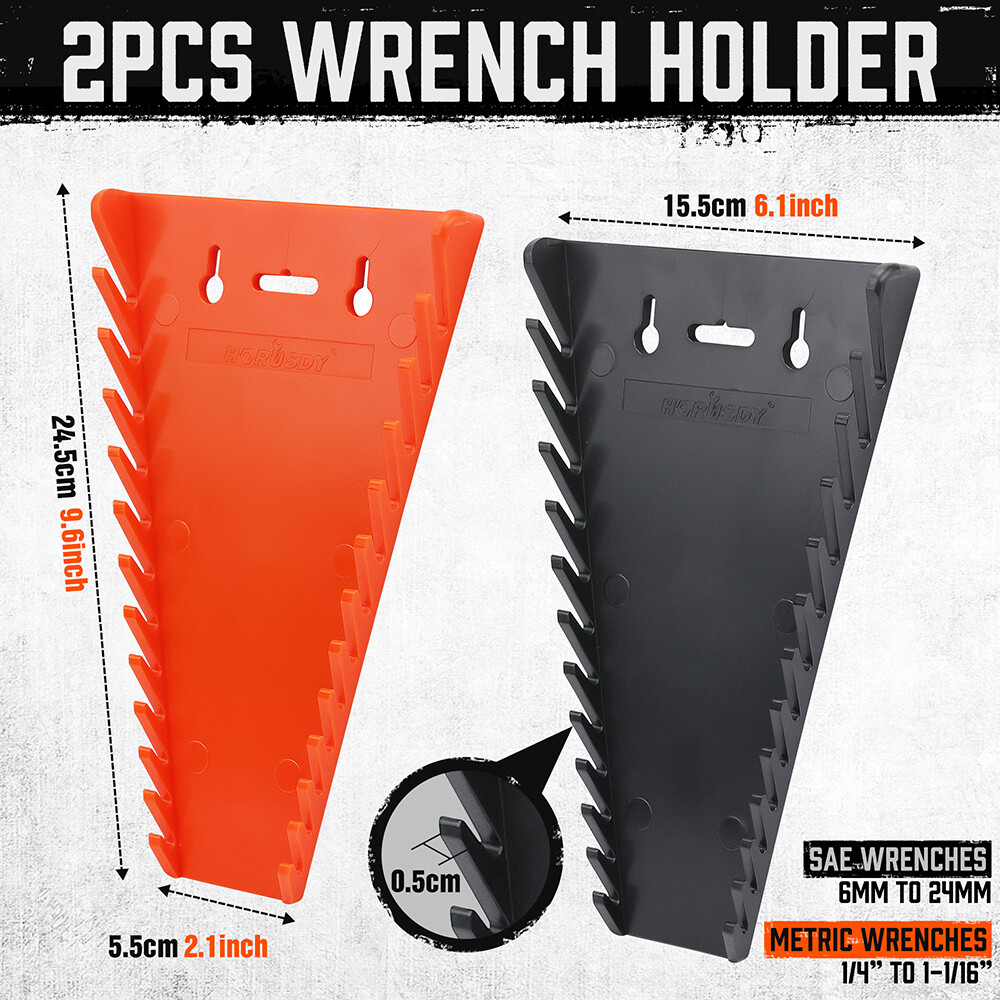 Wrench Organizer Holder 2 Pack Tool Box Storage Sockets Tray Rail Sorter Rack 26