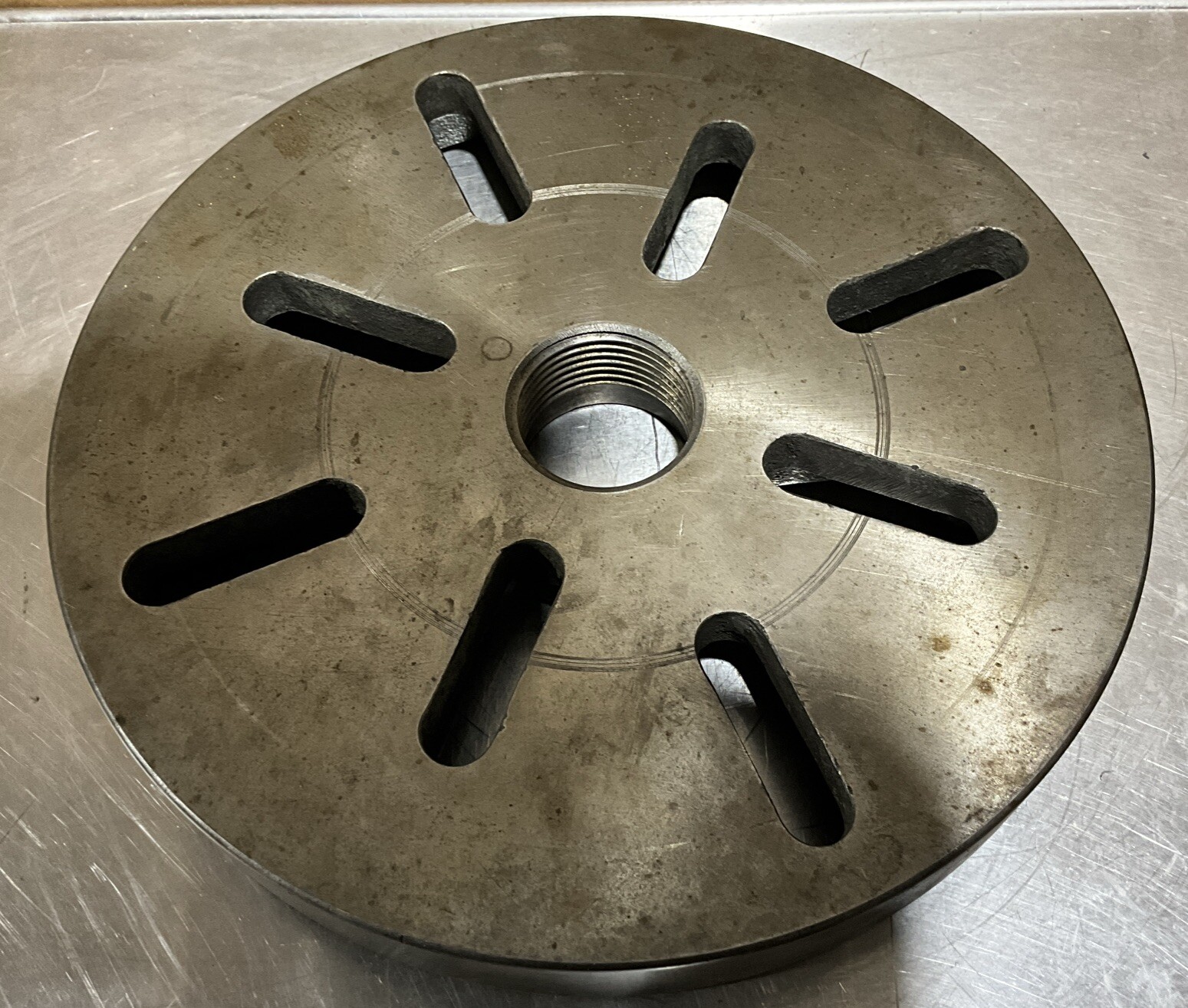 Vintage 13.25” Spindle Mount Lathe Faceplate Stamped 40FHI