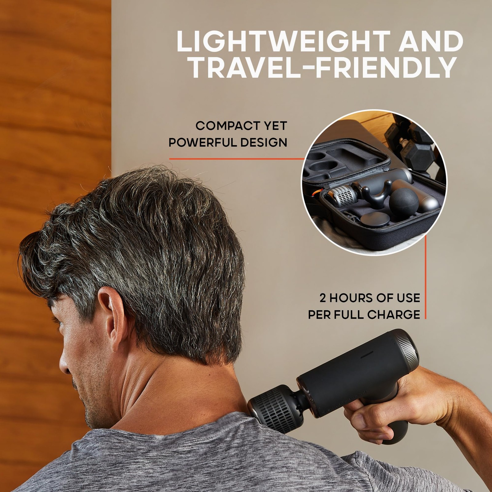Sharper Image Powerboost Pro+ Hot & Cold Compact Deep Tissue Massage Gun - 6 S