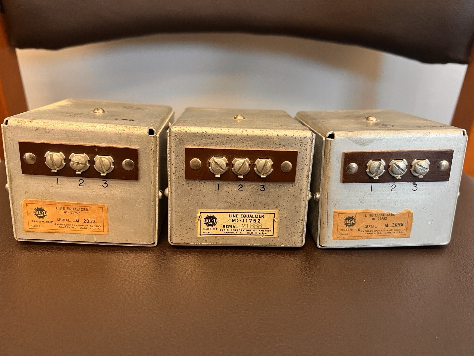 3 Vintage RCA MI-11752 Program Tube Pre Amplifier Studio Console Line Equalizer