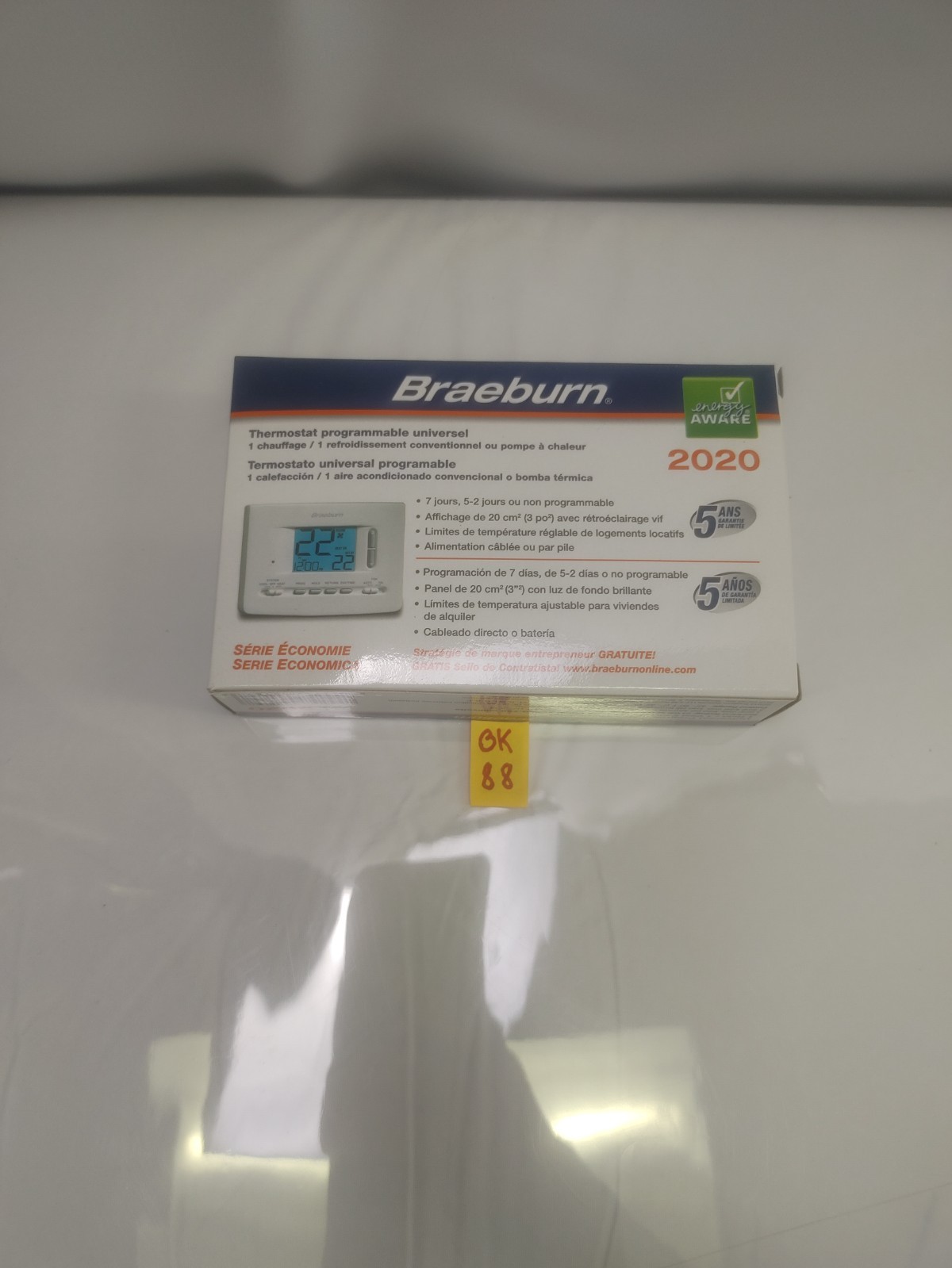 BRAEBURN 2020 Programmable Thermostat 1 Heat/1 Cool - NEW
