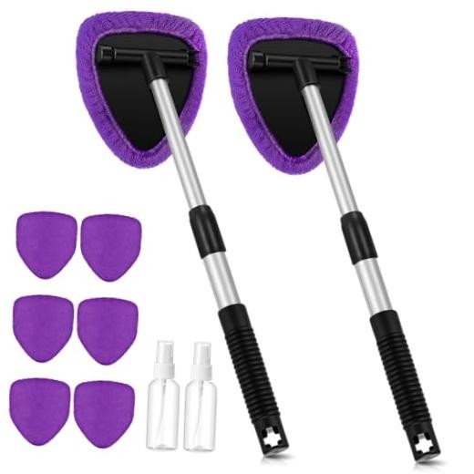 10 Pcs Windshield Cleaner Tool Car Window Cleaning Supplies with Purple