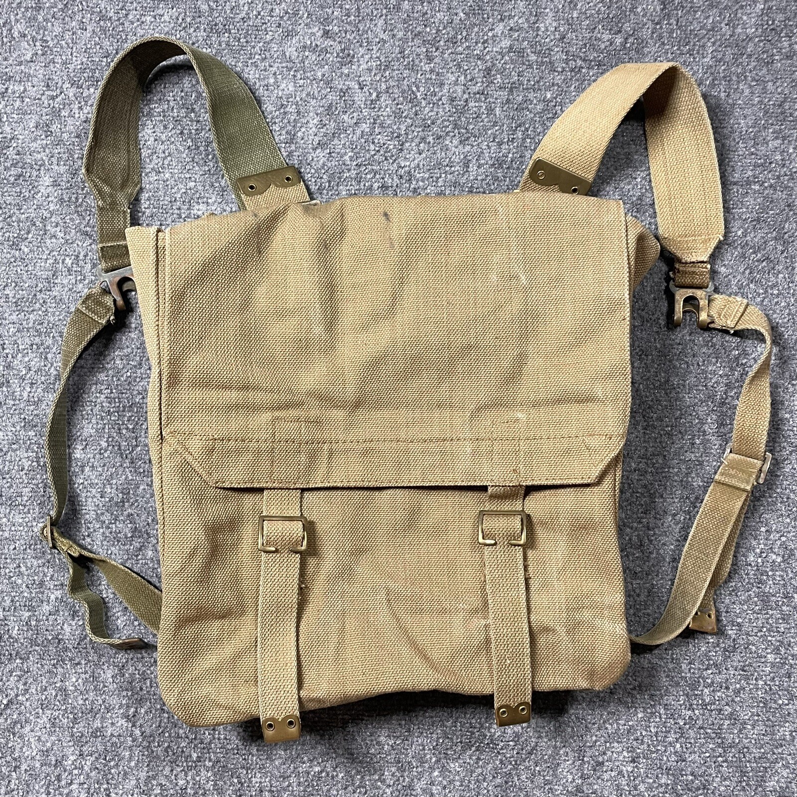 WWII Army Canvas Rucksack Backpack Field Military British Pack Bag ME Co 1944