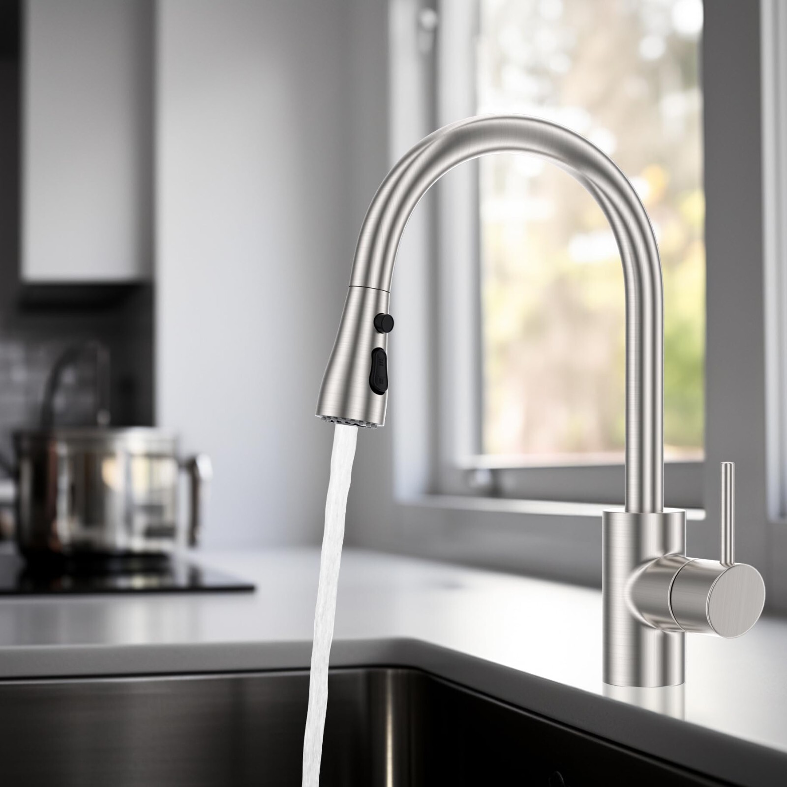 Metal Pull Down Kitchen Sink Faucet Head，Kitchen Faucet Head Replacement