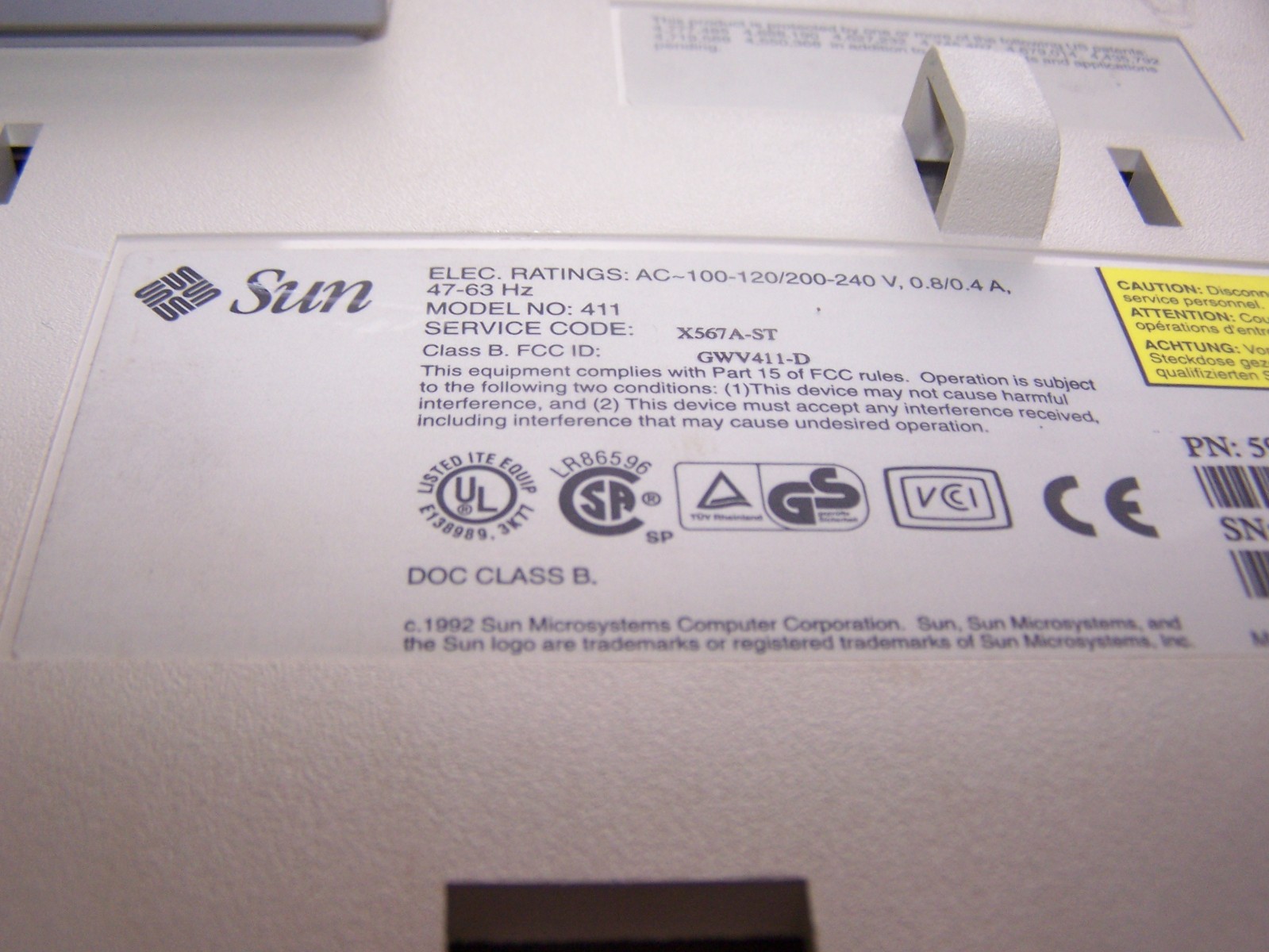 Sun Microsystems Model 411 X567A-ST External SCSI Drive SOLD AS IS