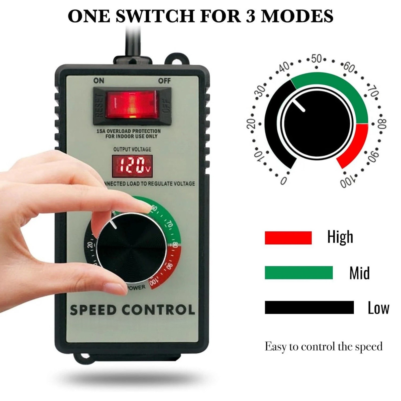 Replacement AC Motor Speed Controller 120V with LED Display for Motor Repair