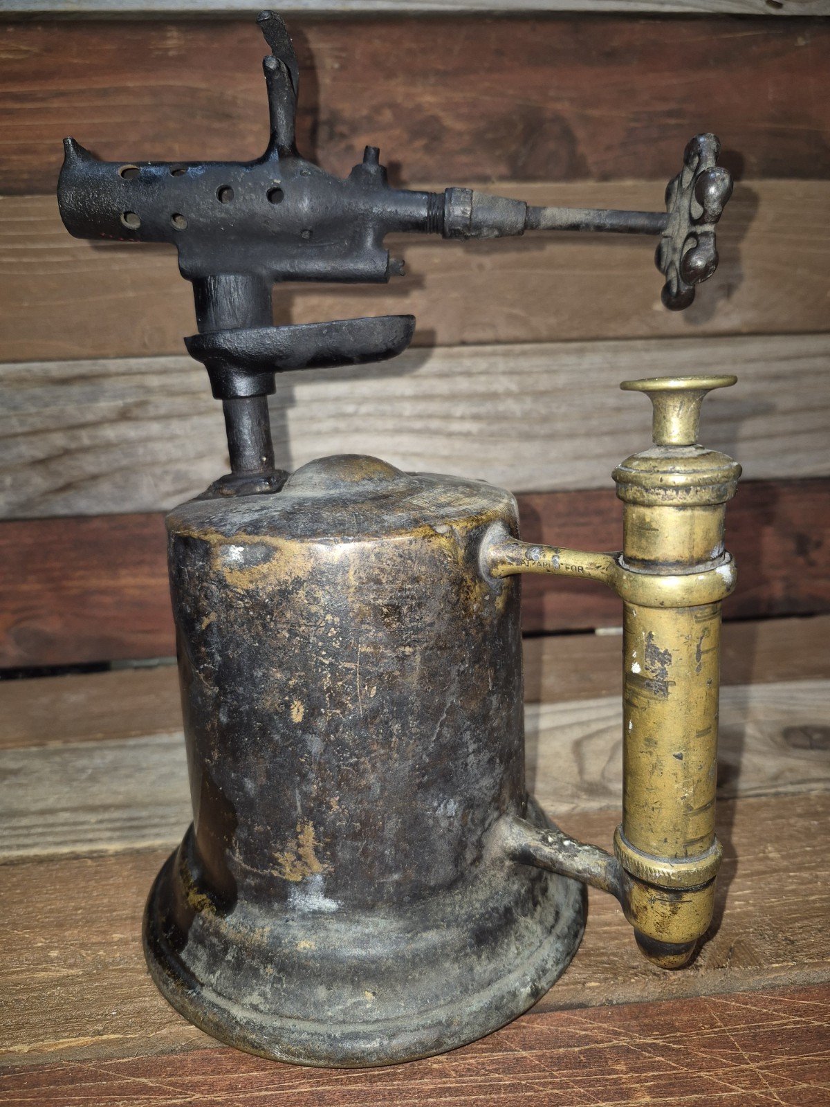 REV O NOC Brass & Steel  Blow Torch HSB & Co. Pump On Handle Made In U.S.A.