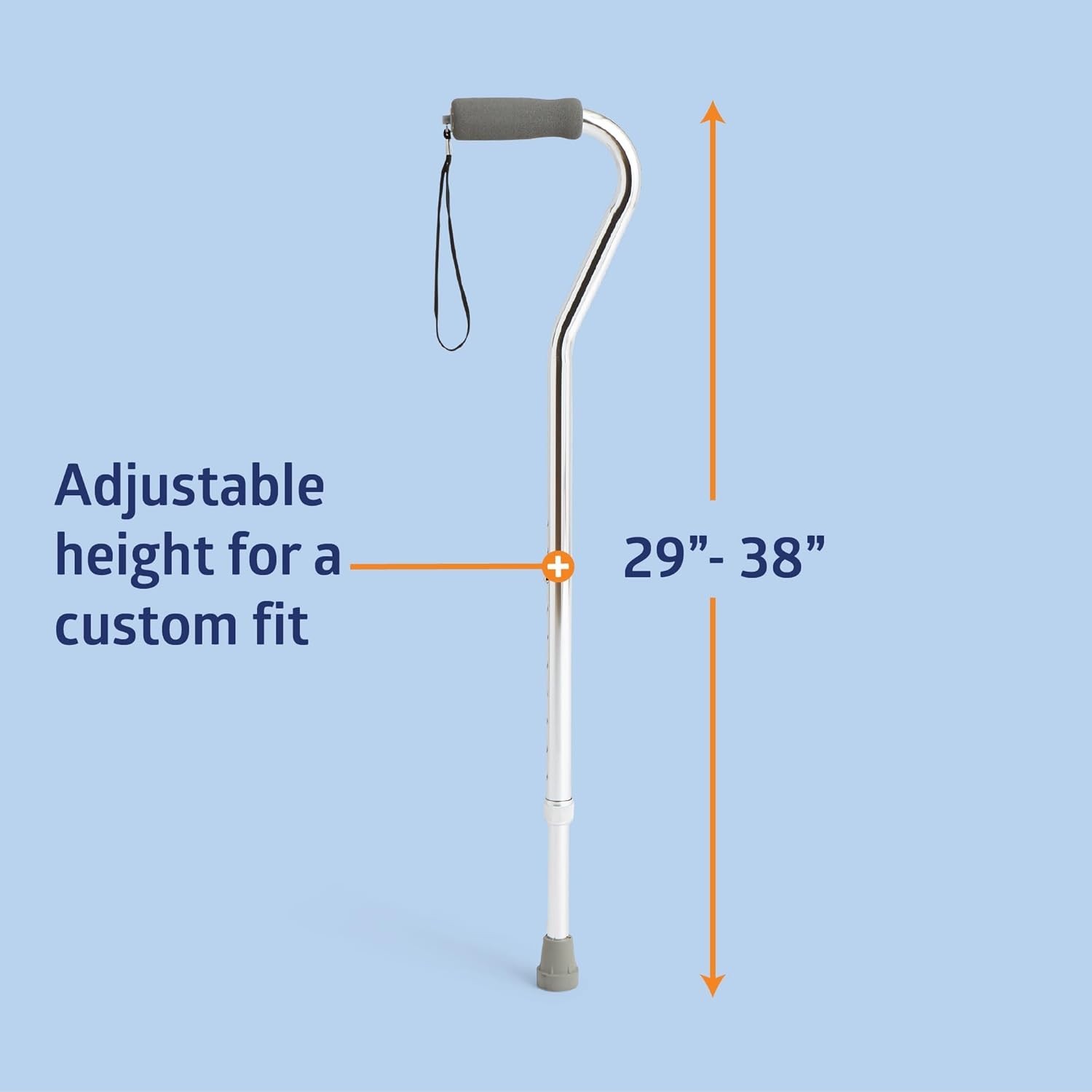 Comfort Grip Chrome Walking Cane – Elevate Your Mobility Style with Stability