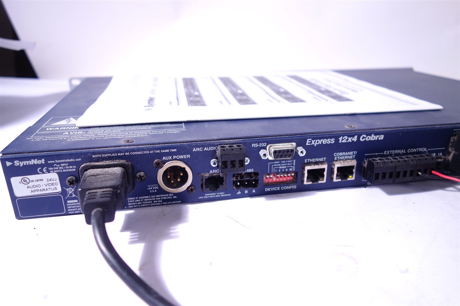 Symnet Express 12x4 4x12 Cobra with Accessories Manuals / Connectors