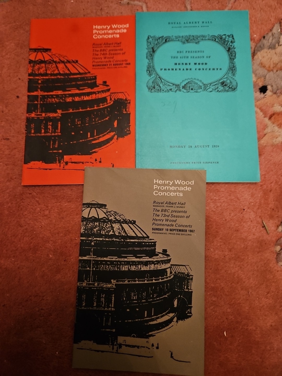 3 'Royal Albert Hall' Henry Wood Promenade Concerts Programmes