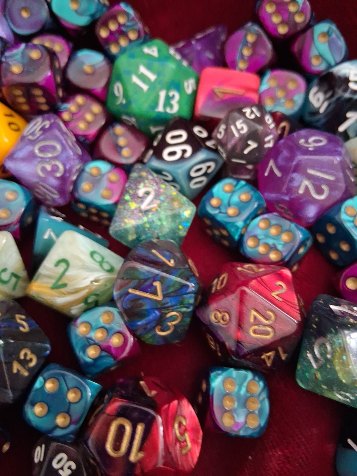 Random Game Dice lot, assorted dice and d&d dice