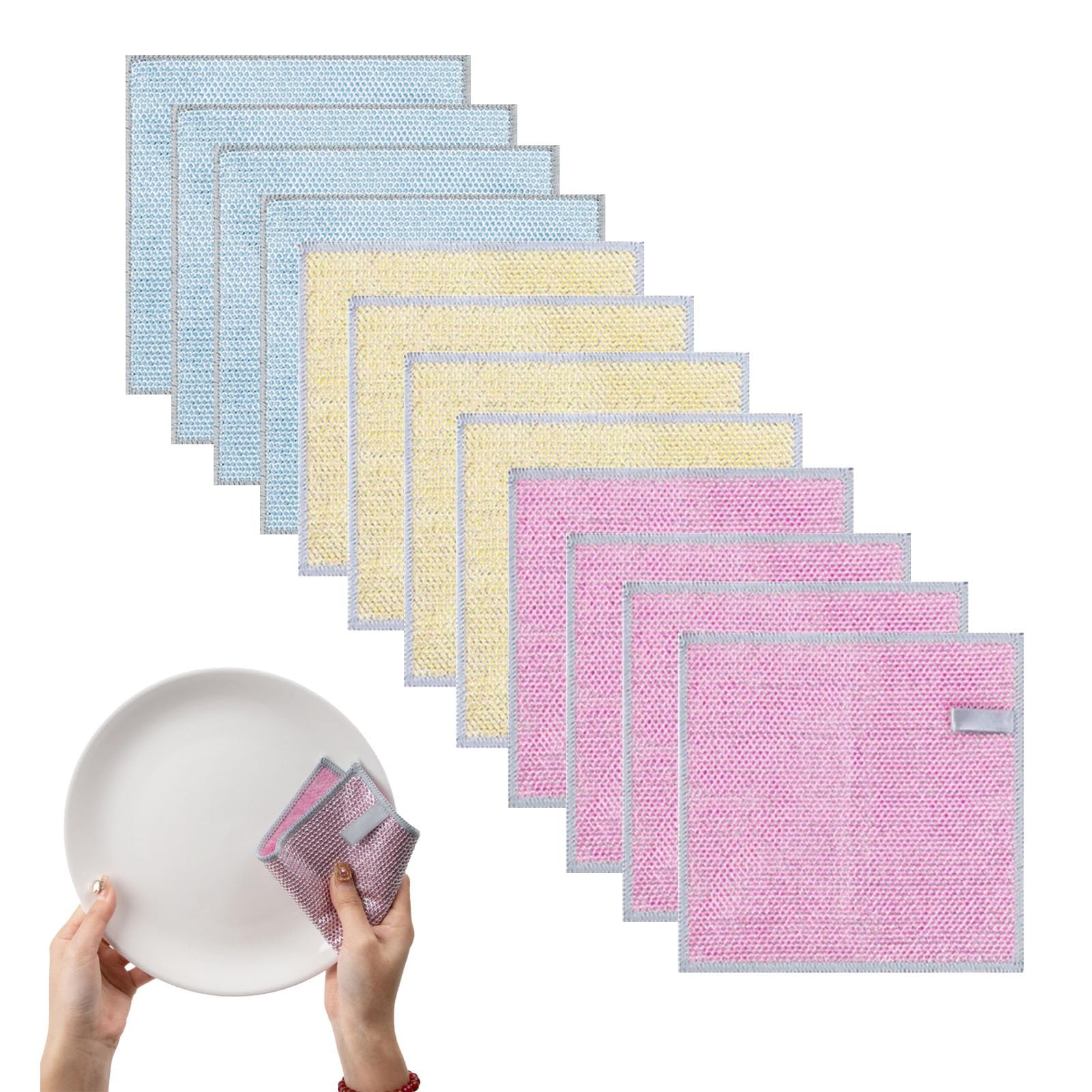 12 Pcs Non Scratch Wire 2.3 inches x inches, Blue, Pink & Yellow