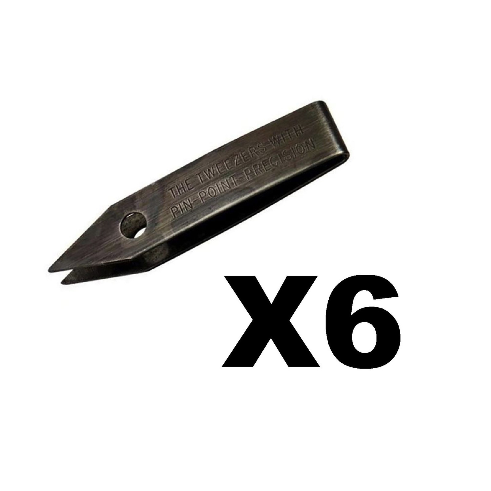 Uncle Bill's Black Oxide Silver Gripper Tweezers w/ Recloseable Tube (6-Pack)