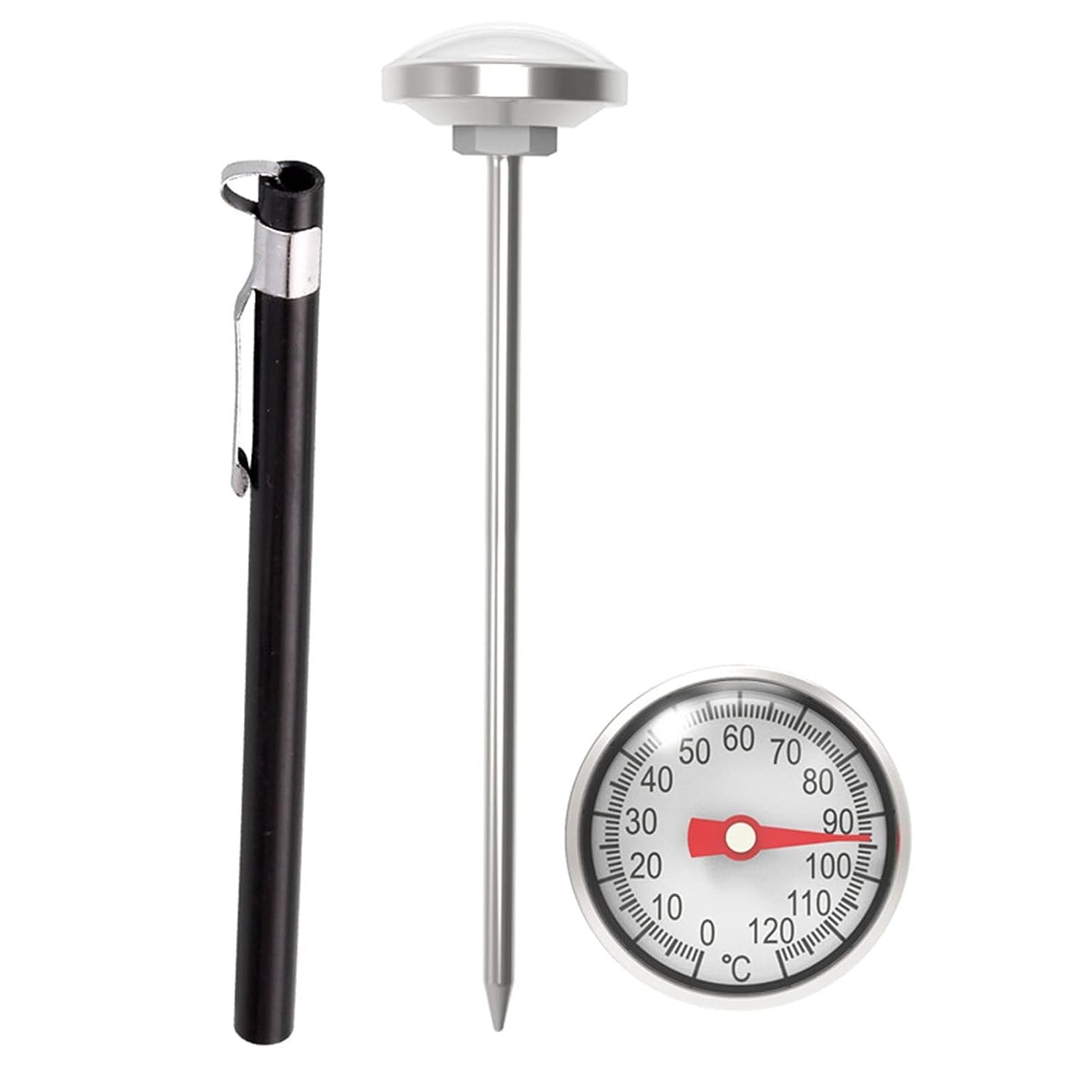 Black Kitchen Food-Cooking Meat Coffee Thermometer, Physical Sensing Stainless S