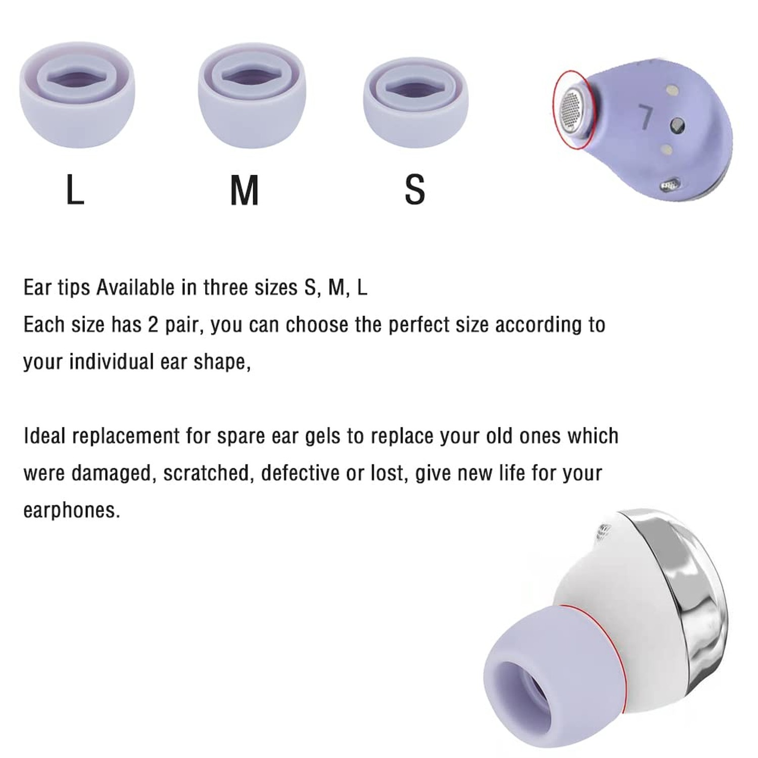 Earbud Cover Silicone Replacement Tips Galaxy Buds Pro Eartips for Samsung Ga...
