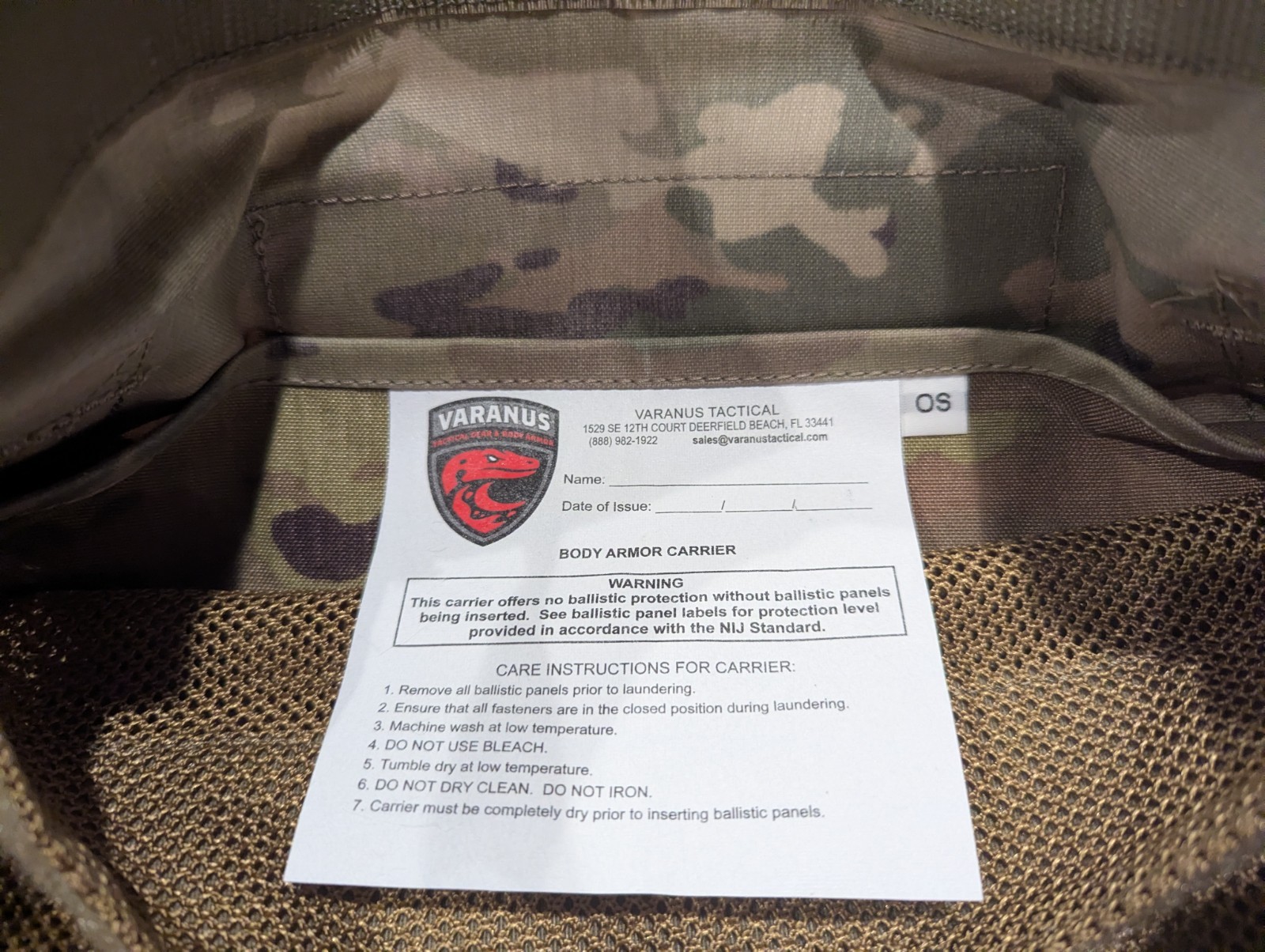 Varanus Tactical OCP Operational Camouflage Pattern Body Armor Carrier