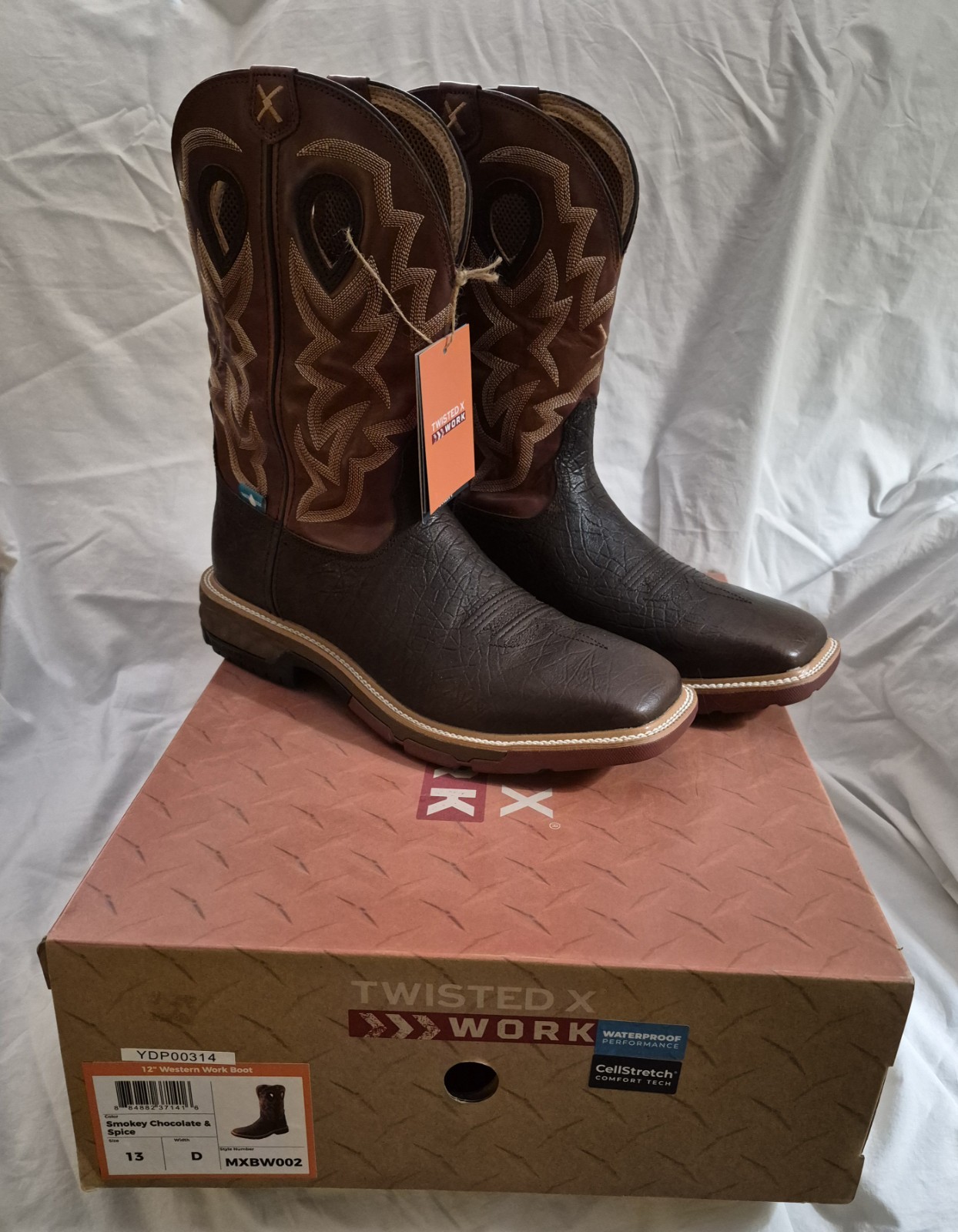 Twisted X Men's Western 12"  Work Boots Model MXBW002  SIZE 13 D