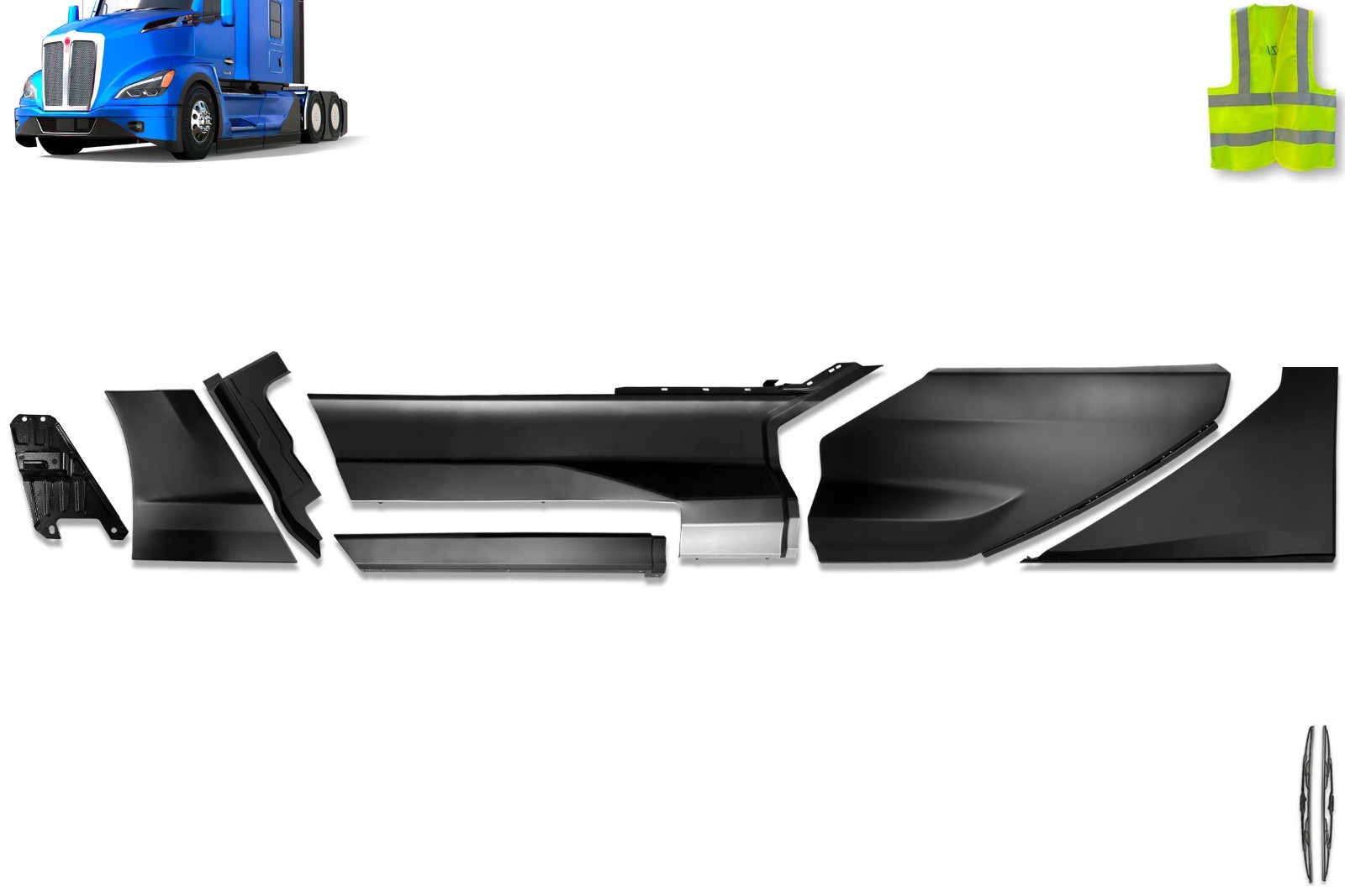 Fairing Panels Full Complete Set Left Side Compatible with Kenworth T680 2022+