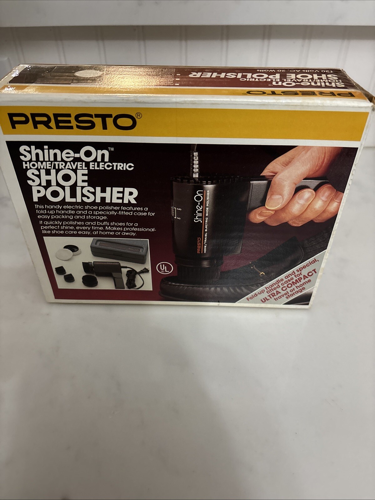 Presto Shine-on Home Travel Electric Shoe Polisher - New
