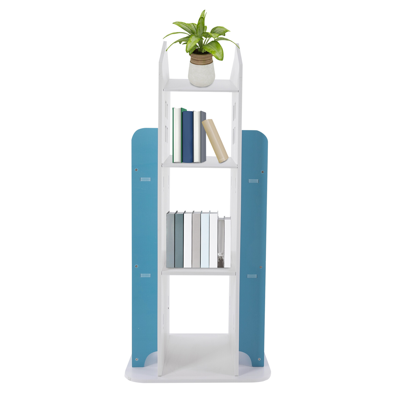360° Rotating Bookshelf Bookcase Storage Shelf Freestanding Display Rack Stand