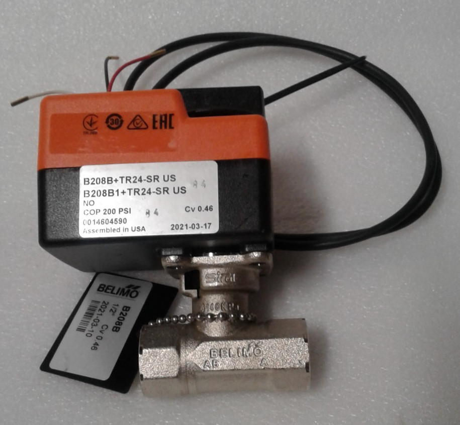 Belimo TR24-SR US 24VAC 200PSI Actuator Cv 0.46 - New