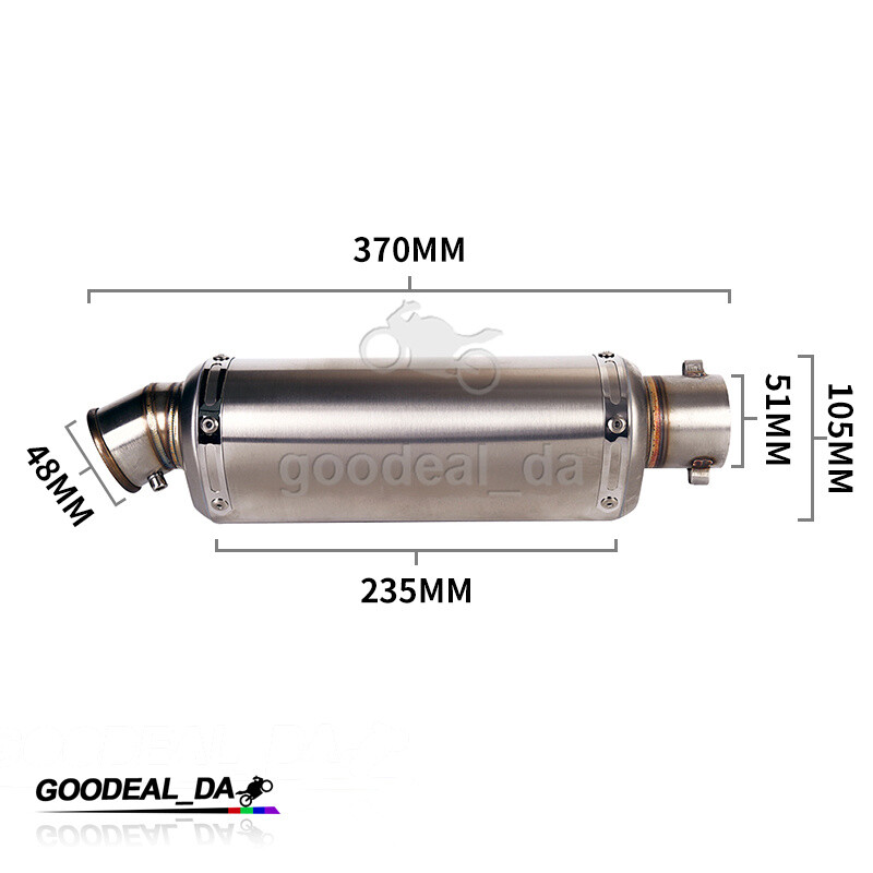 Universal Motorcycle 51MM Exhaust System Muffler Can Tips Pipe DB Killer Slip On