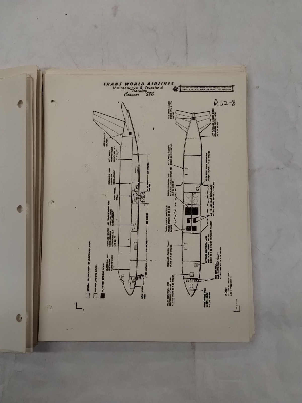 Trans World Airlines Convair 880 Maintenance Study Guide-Original