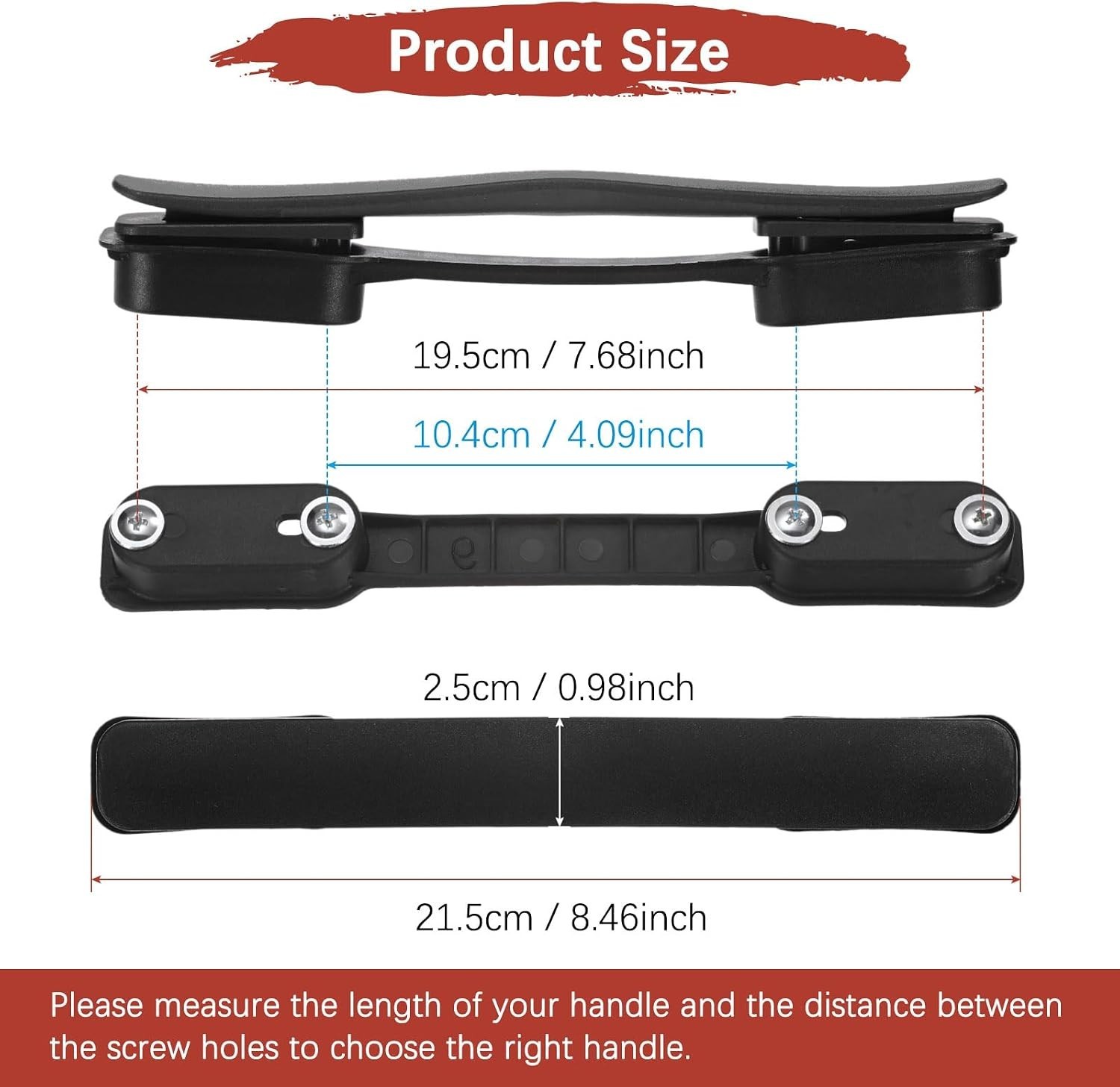 Luggage Replacement Handle [1PCS] -Plastic Handle Grip Carry Strap with Screw...
