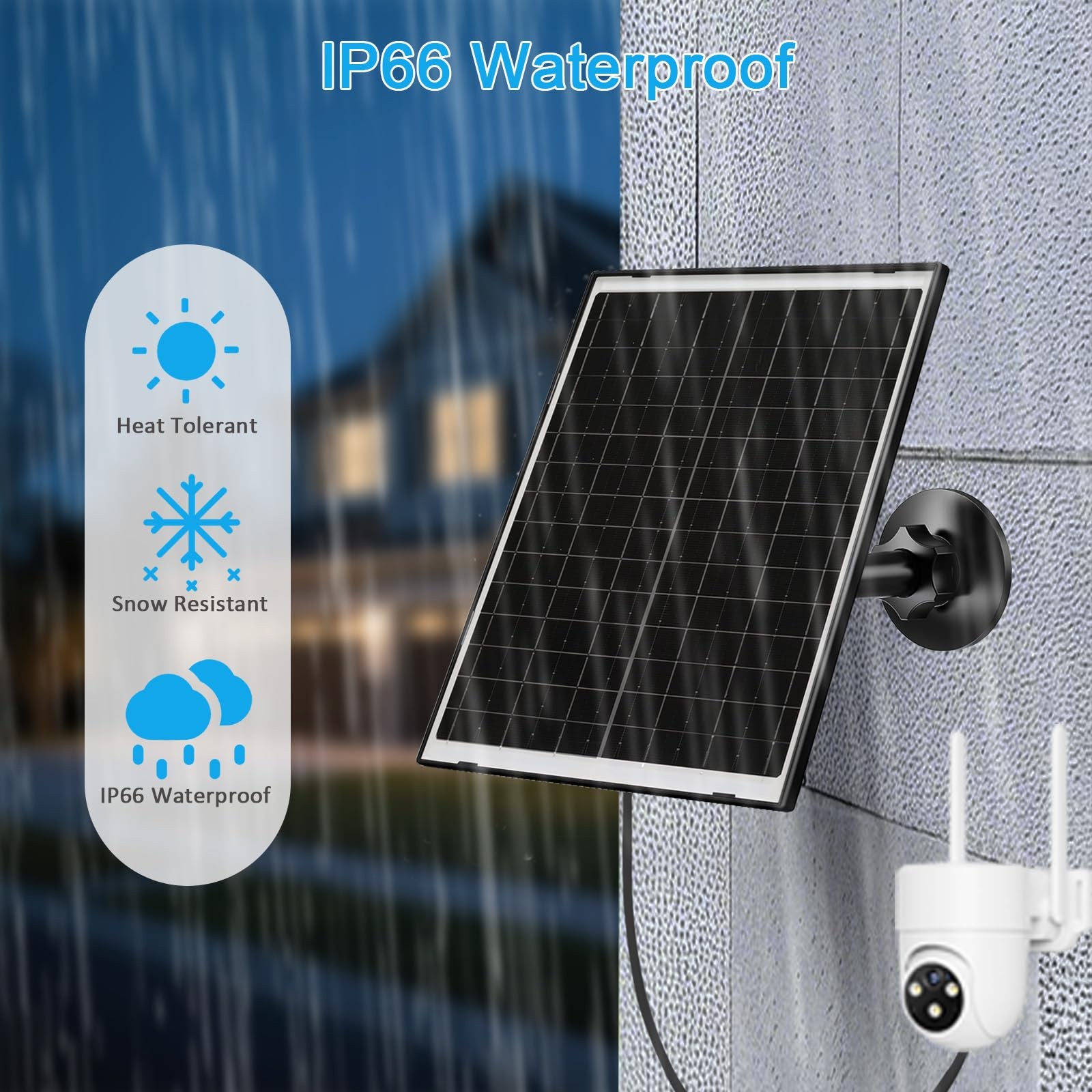 Zivif 10W USB-C Solar Charger with Glass Panel, USB Solar Panel for Security ...