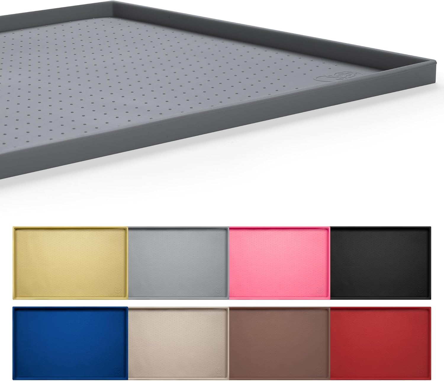 Dog Feeding Mat,100% Waterproof  Grade Silicone Pet  and Water Bowl Placemat,Dis