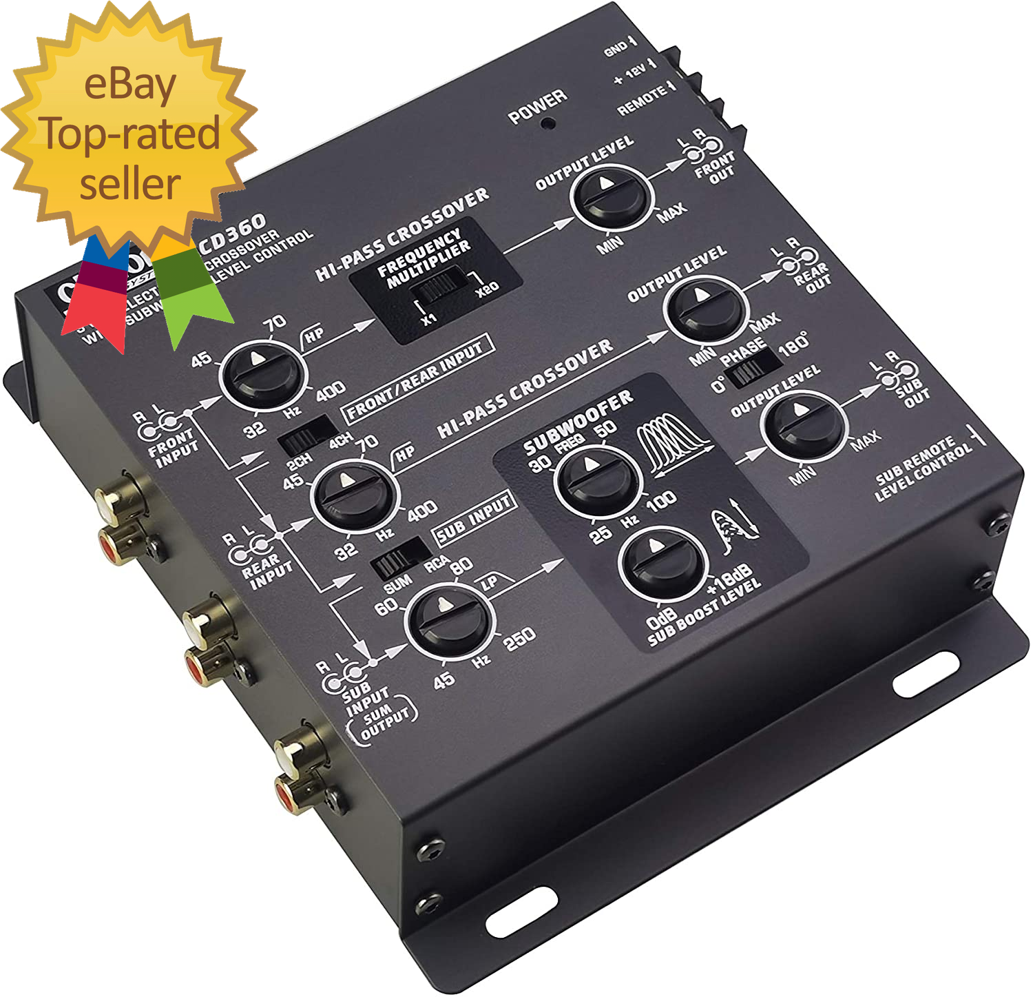 Mobile Electronics Mcd360 3 Way 6 Channel Electronic Crossover with Subwoofer