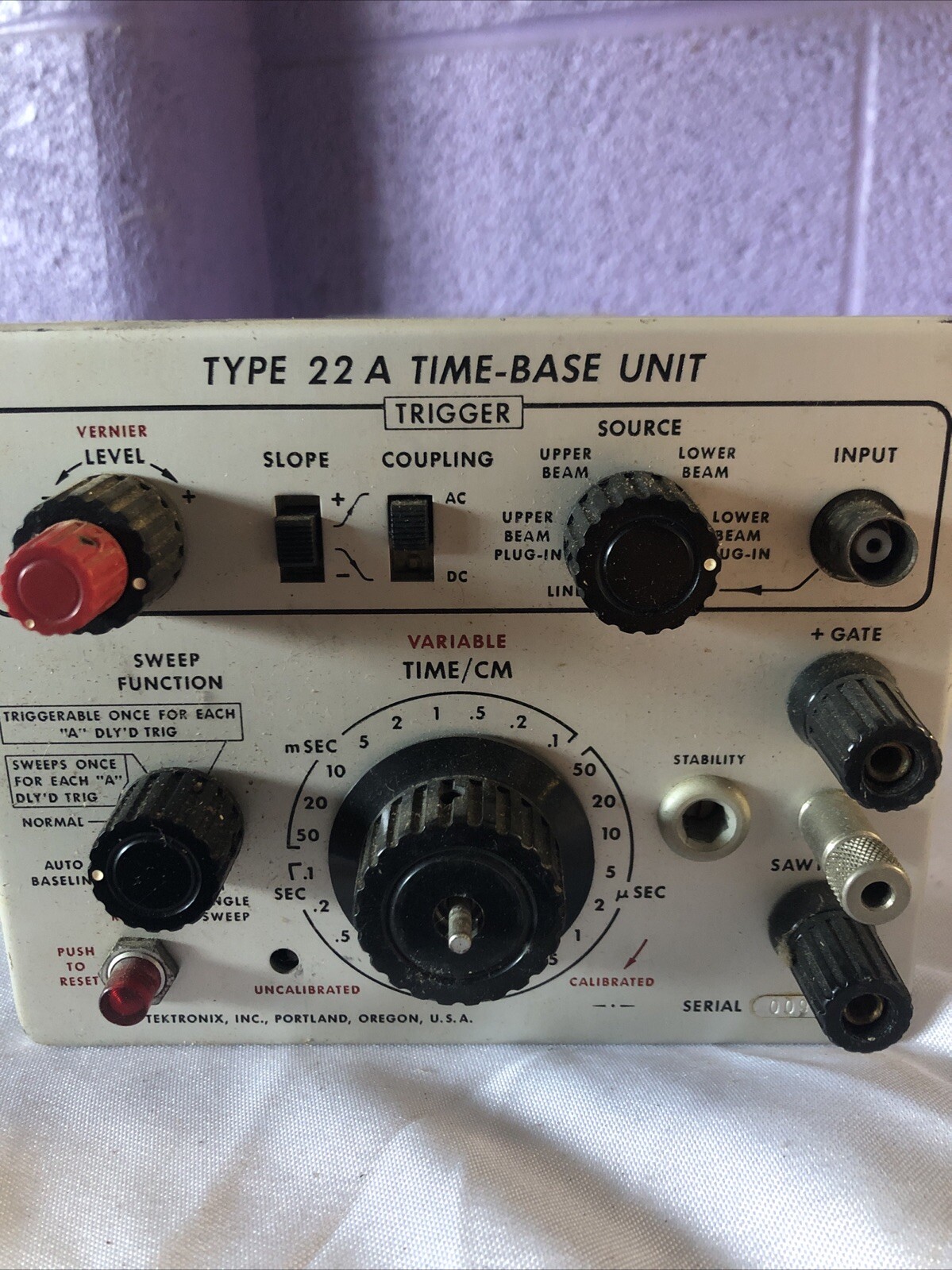 TEKTRONIX TYPE 22A TIME BASE