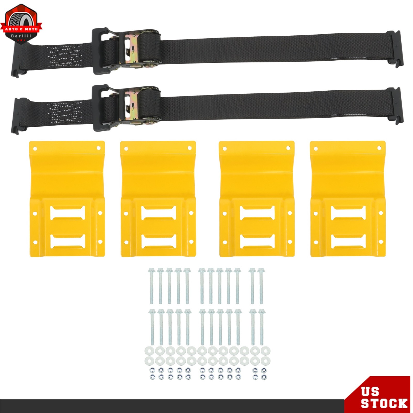 High Quality Trailer 6' Black Ratchet Strap E-Track Wheel Chock Tie Down Durable